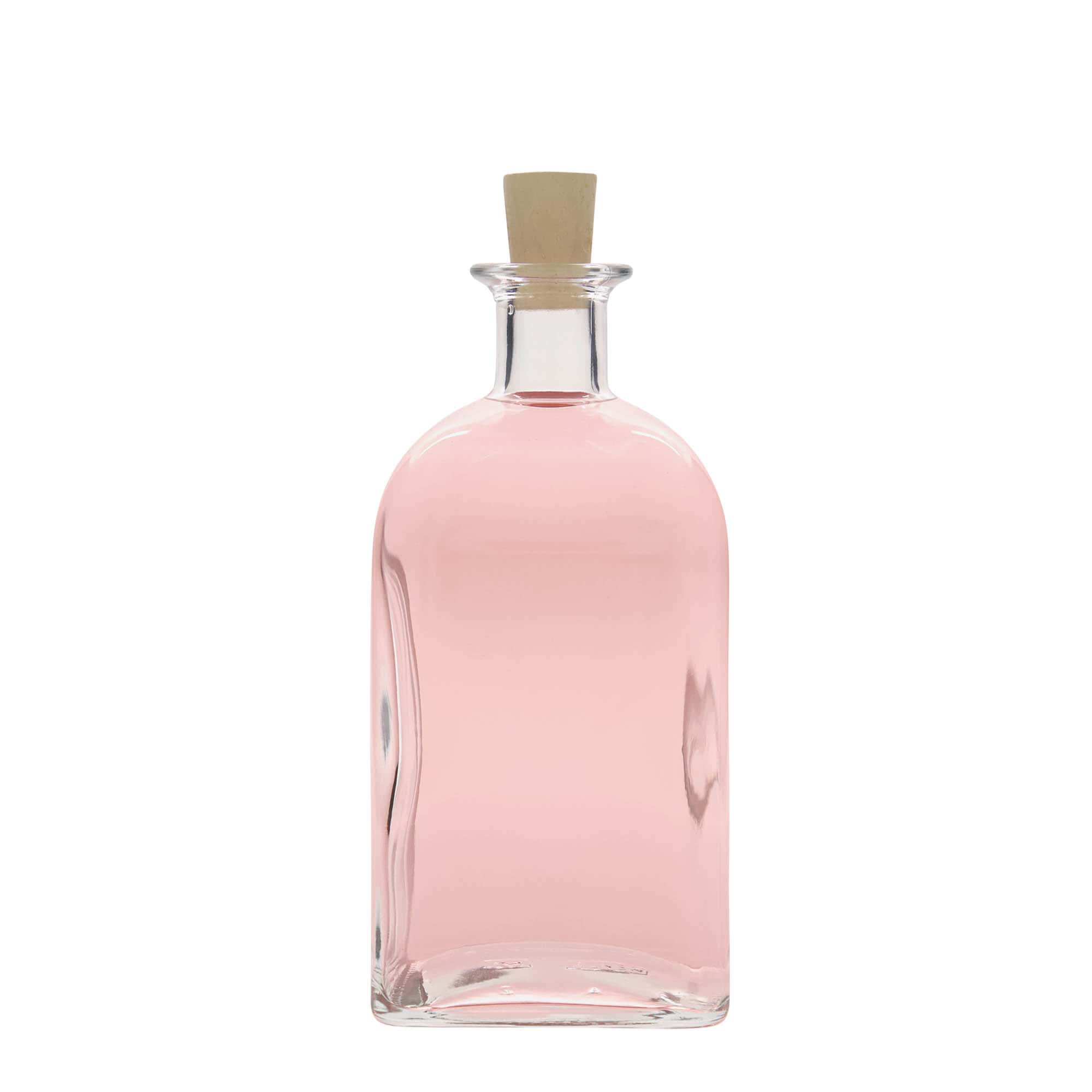 700 ml staklena boca Apotheker Carré, kvadratna, grlo: čep