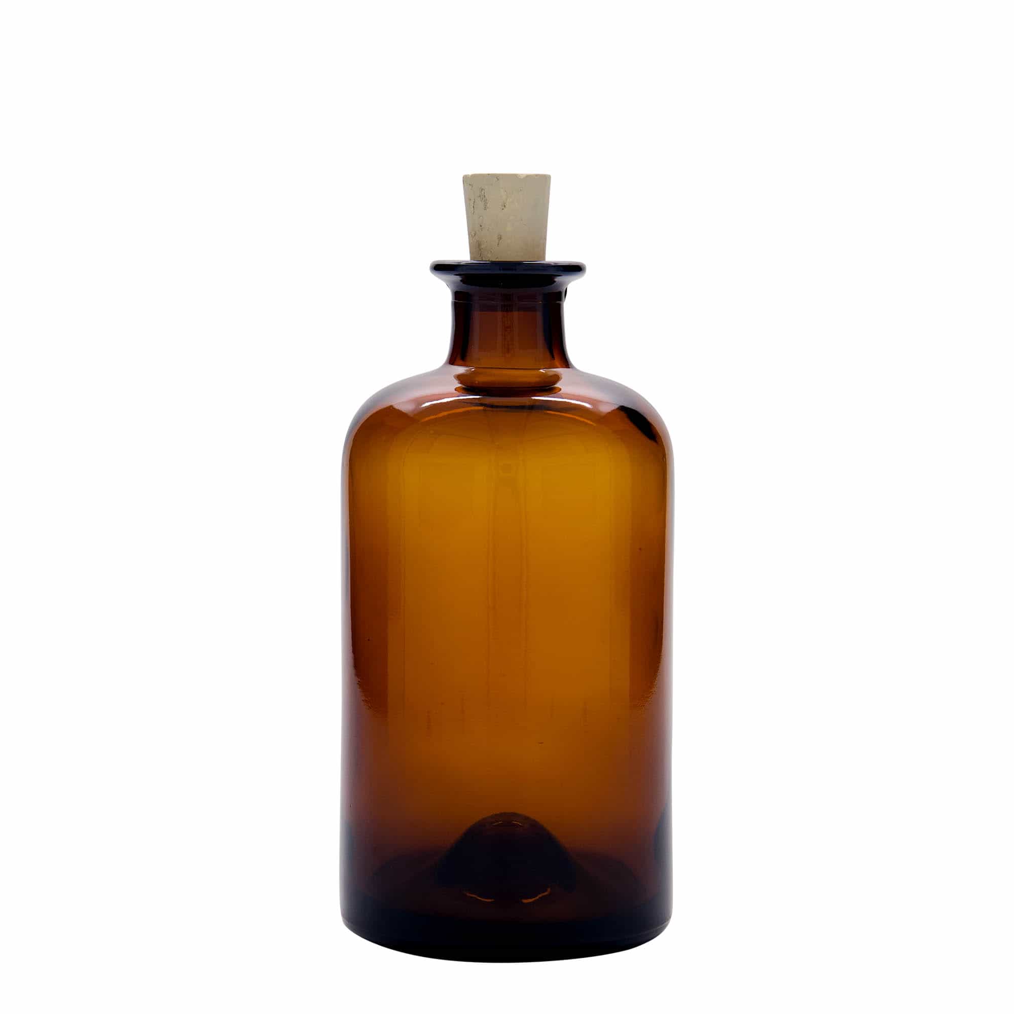 Apotekarska flaša 500 ml, smeđa, otvor: Pluto