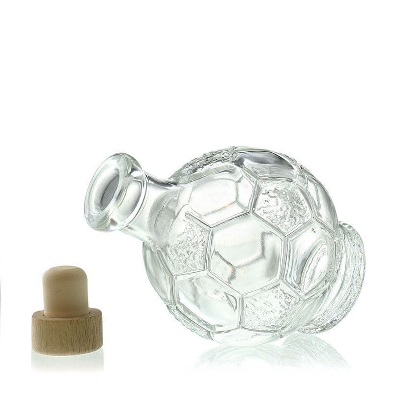 Staklena flaša 200 ml 'Nogometna lopta', otvor: Pluto