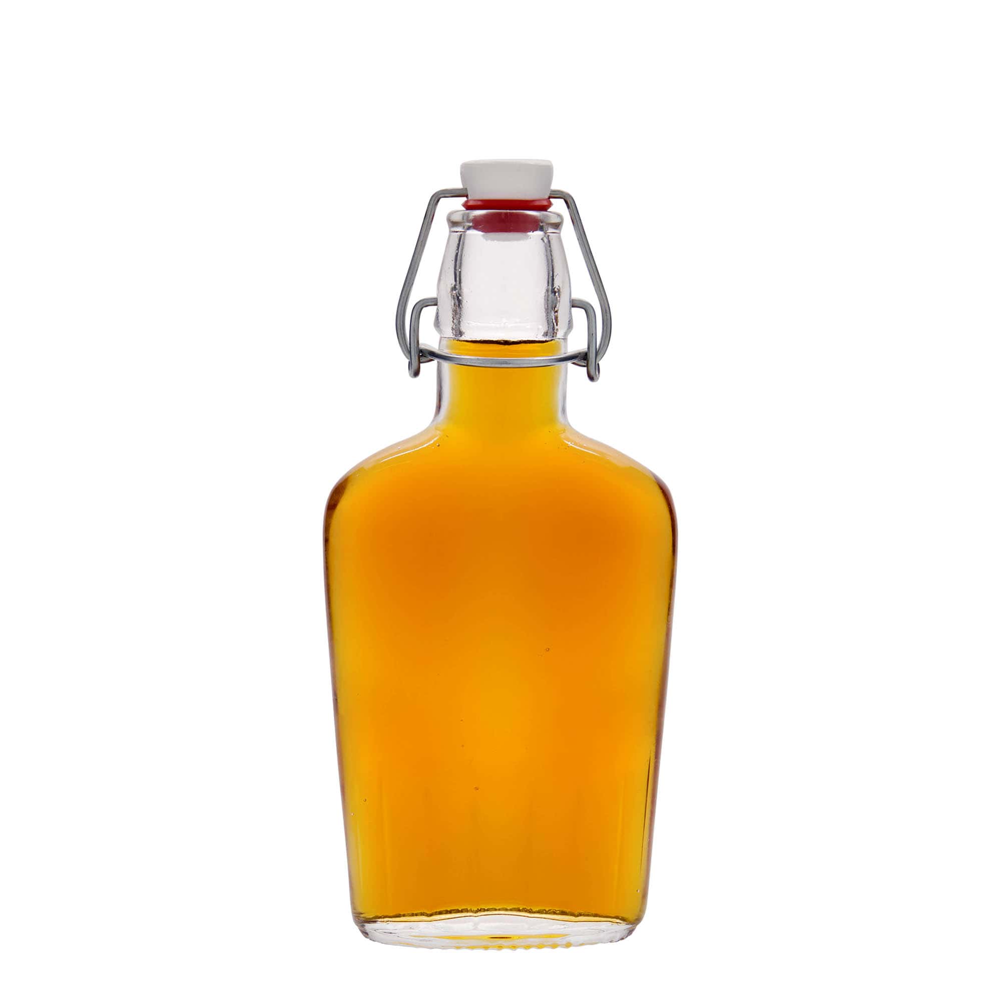 Staklena flaša 250 ml 'Fiaschetta', ovalna, otvor: Zatvarač sa žicom