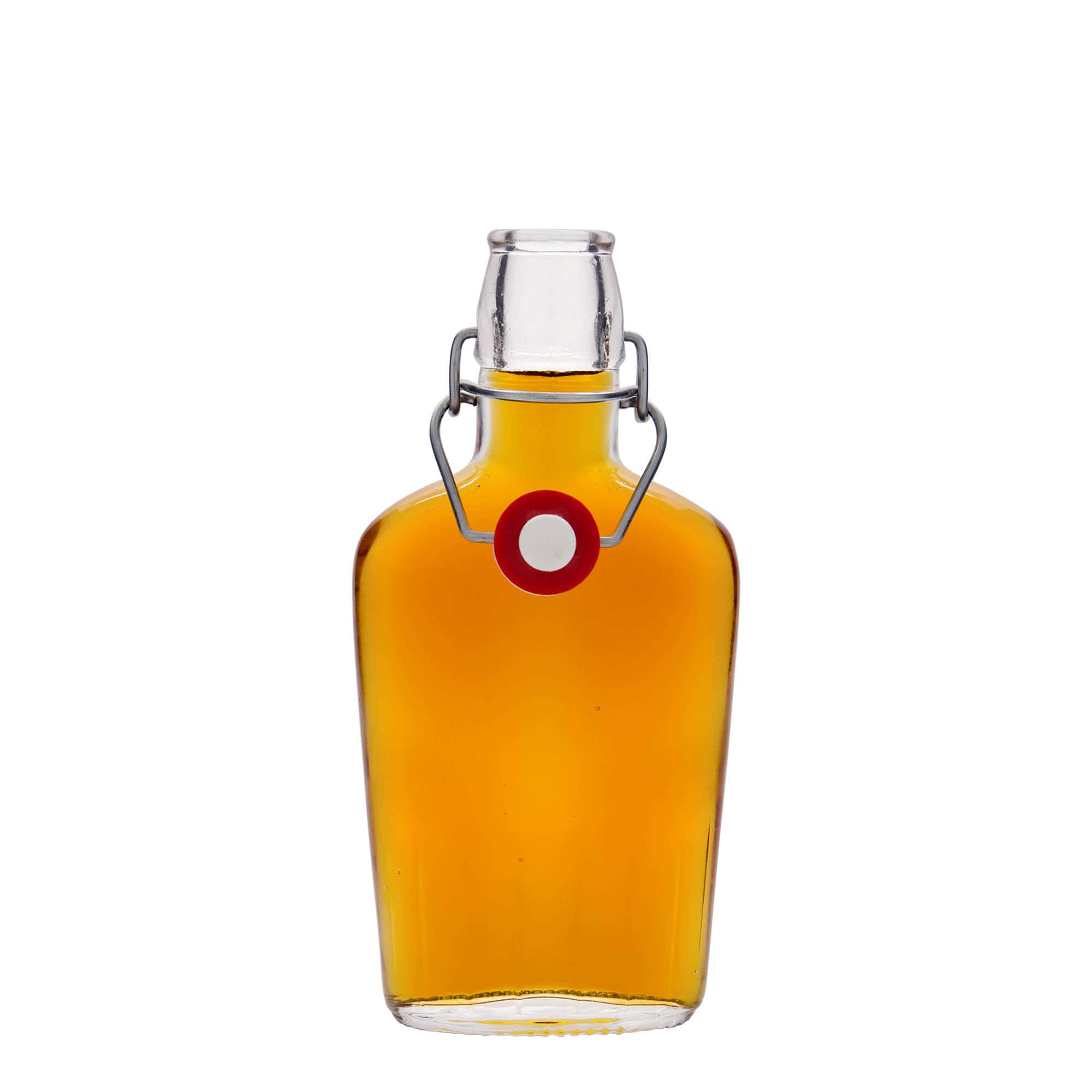 250 ml staklena boca 'Fiaschetta', ovalna, grlo: zatvarač s kopčom 250 ml staklena boca 'Fiaschetta', ovalna, grlo: zatvarač s kopčom