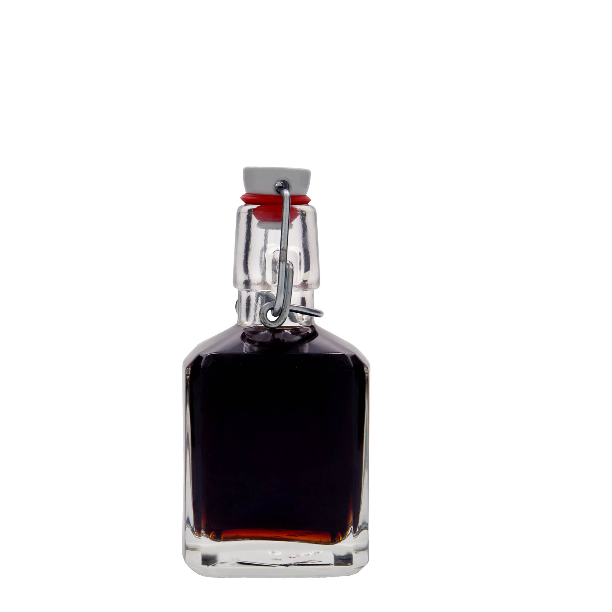 200 ml staklena boca 'Kubica', četvrtasta, grlo: zatvarač s kopčom 200 ml staklena boca 'Kubica', četvrtasta, grlo: zatvarač s kopčom