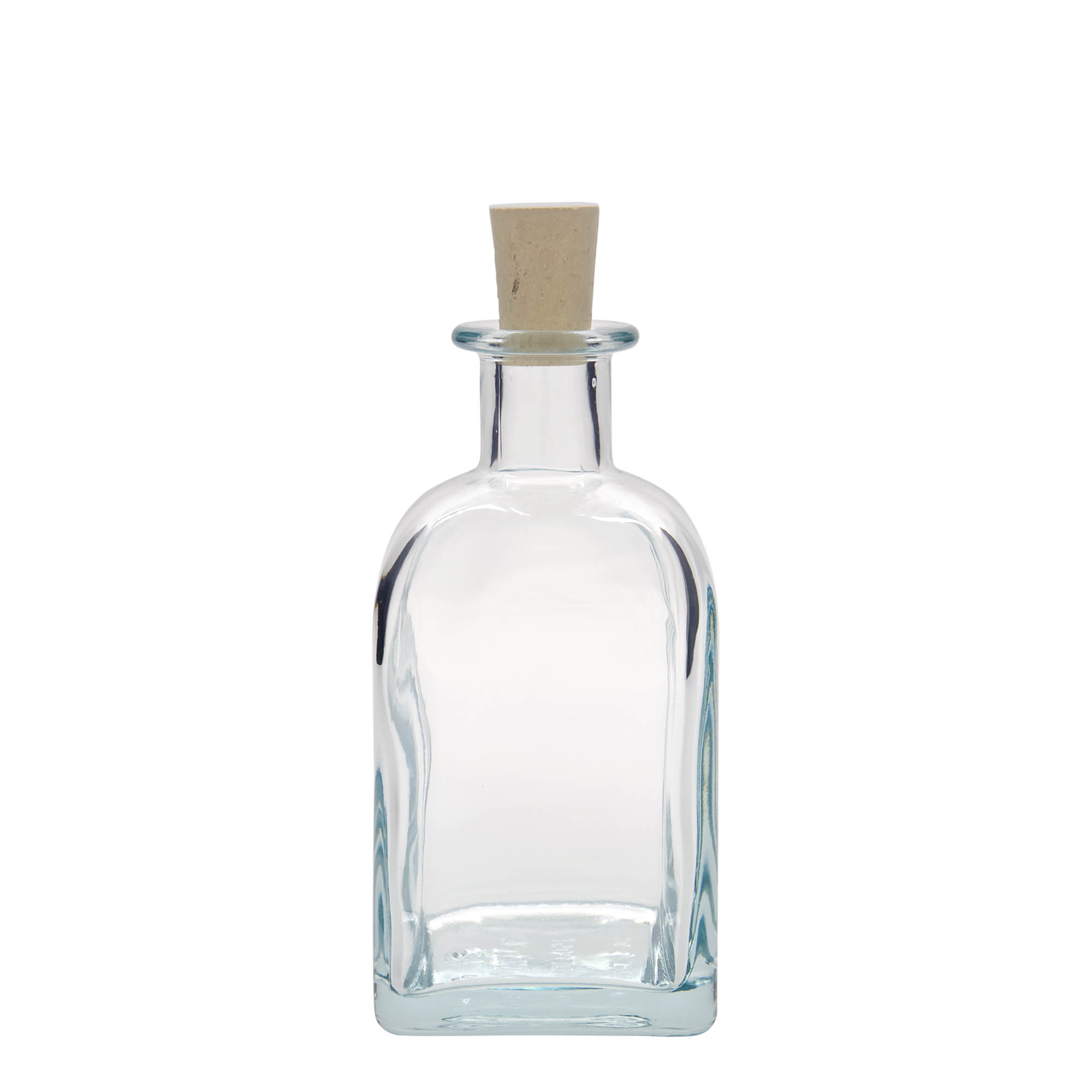 350 ml staklena boca Apotheker Carré, kvadratna, grlo: pluta