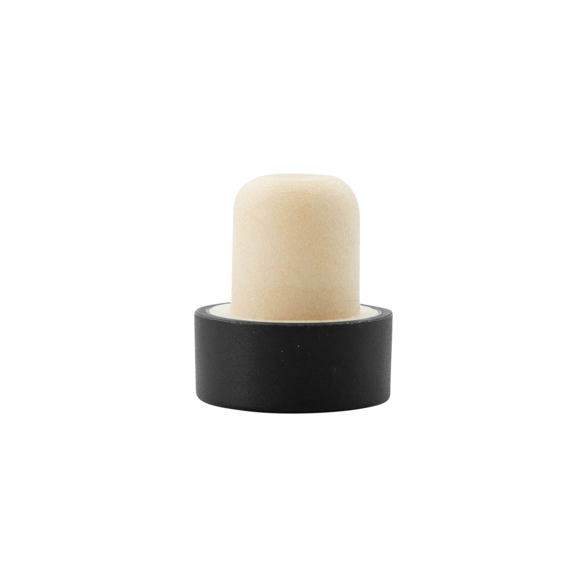 Čep od plute 19 mm, plastika, crni, za otvor: plutani