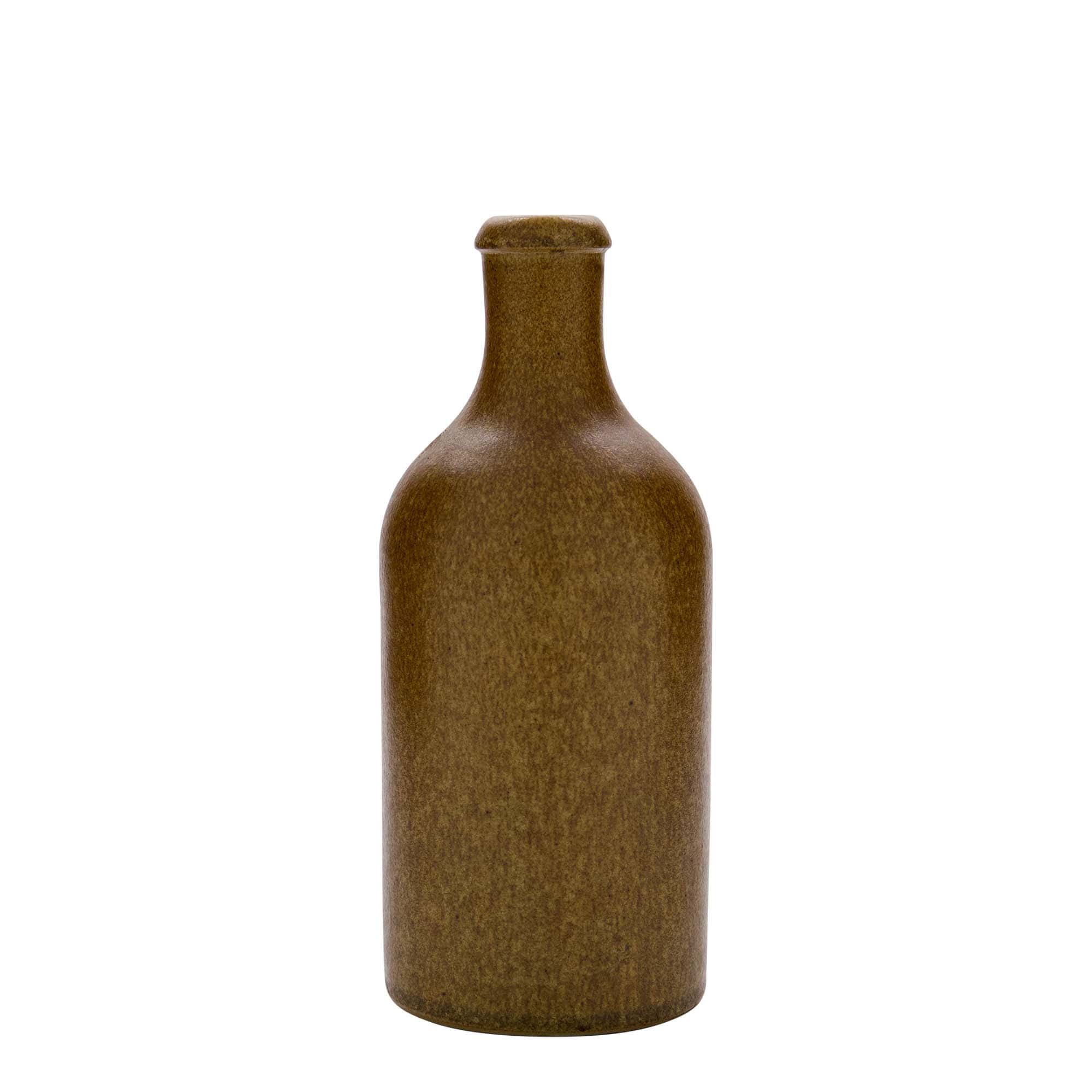500 ml glineni vrč, kamenina, smeđe-kristalni, otvor: pluta