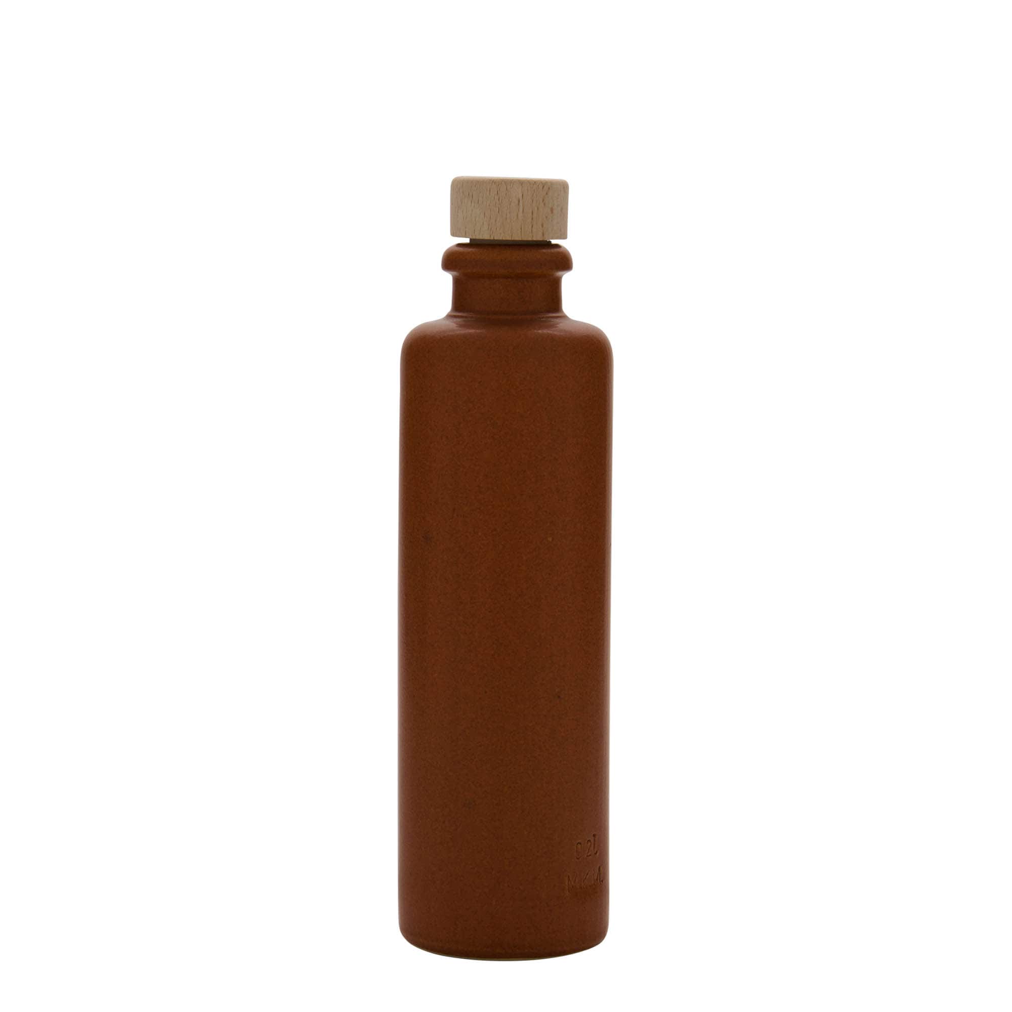 200 ml glineni vrč, kamenina, crveno-smeđi, otvor: pluta