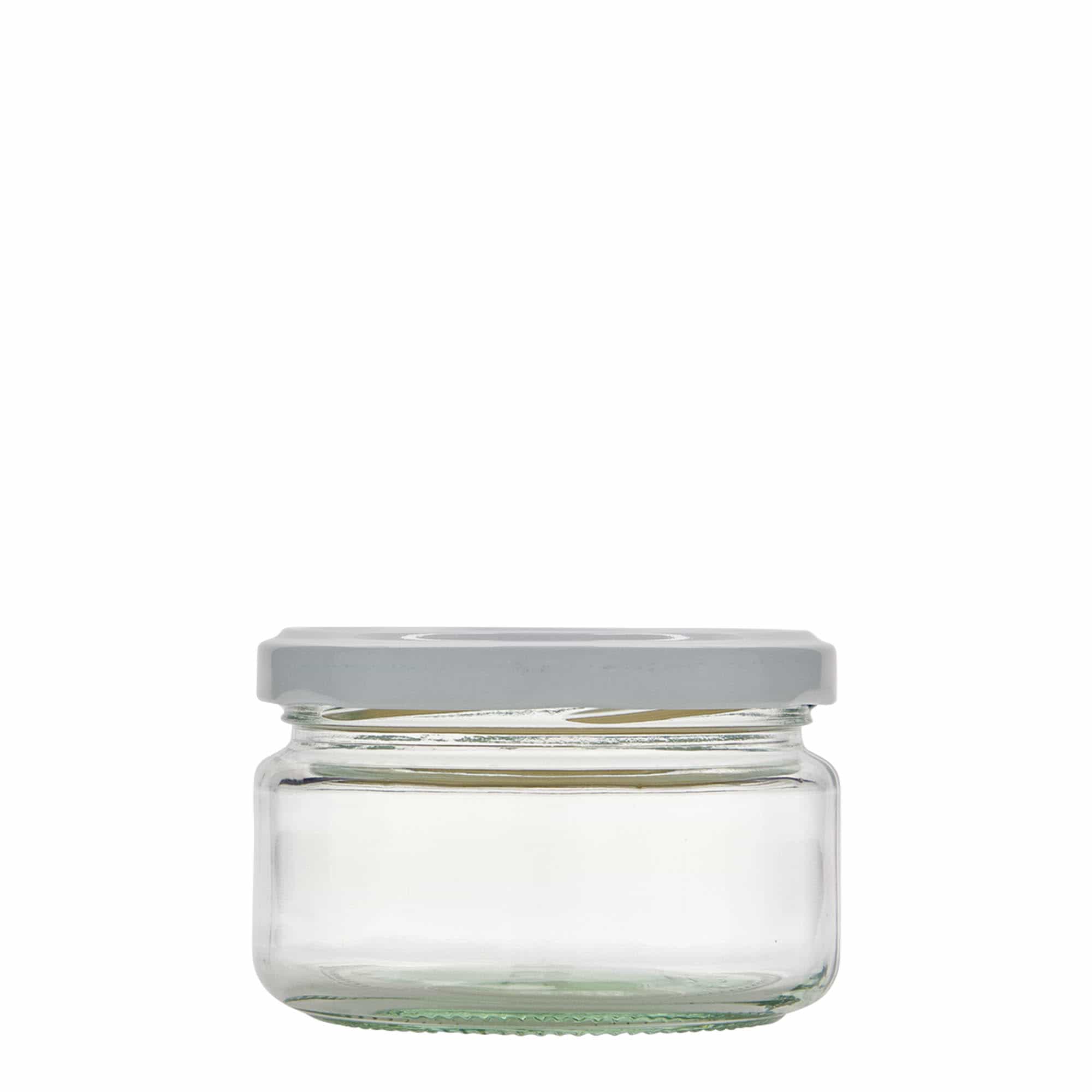 230 ml pljosnata okrugla staklenka, otvor: Twist-Off (TO 82)
