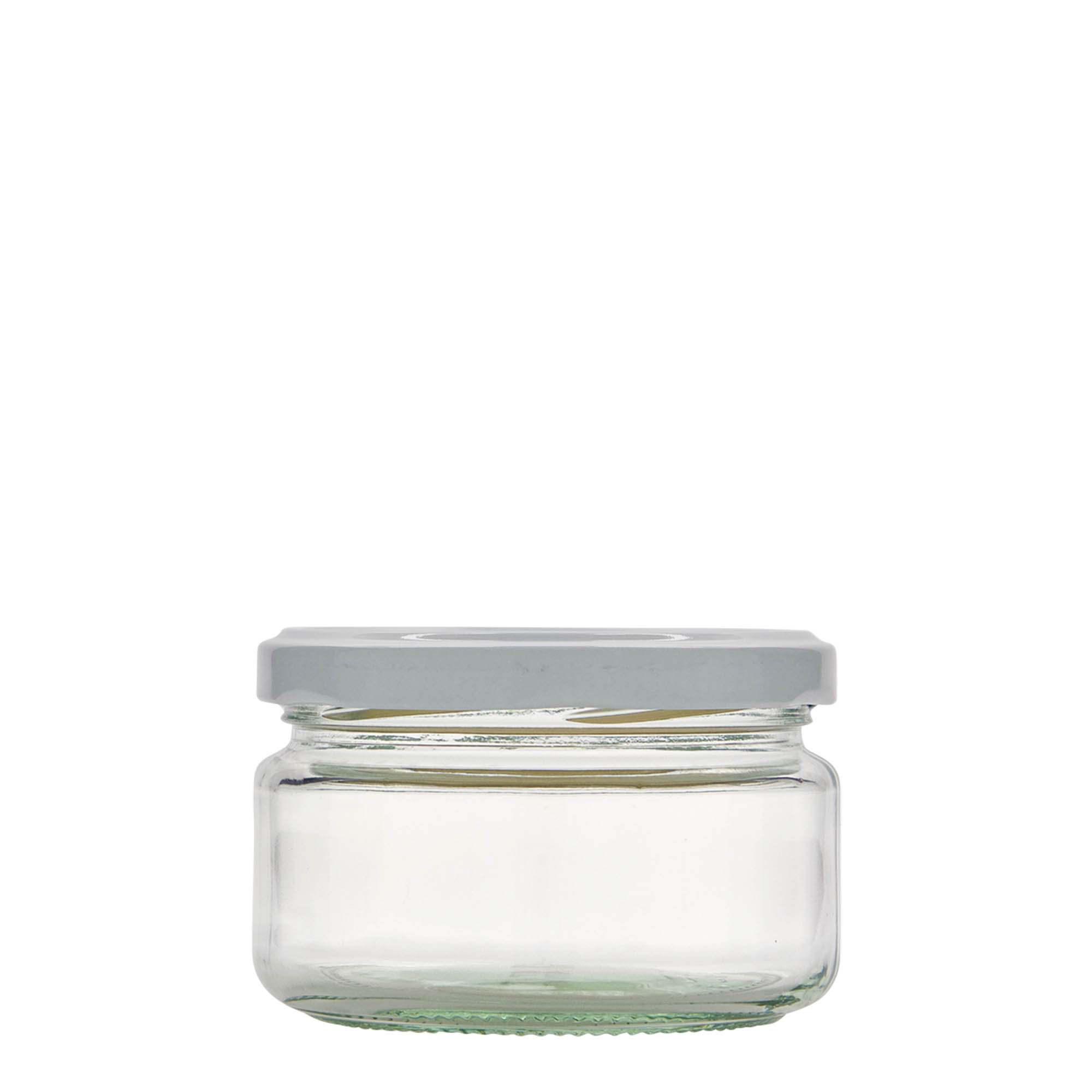 230 ml pljosnata okrugla staklenka, otvor: Twist-Off (TO 82) 230 ml pljosnata okrugla staklenka, otvor: Twist-Off (TO 82)
