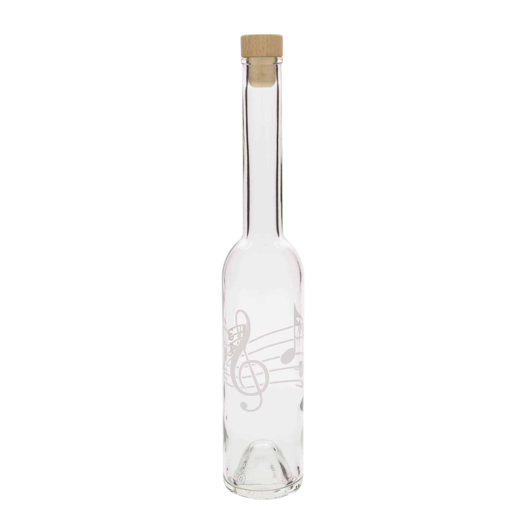 Staklena flaša 350 ml 'Opera', motiv: Note, otvor: Pluto