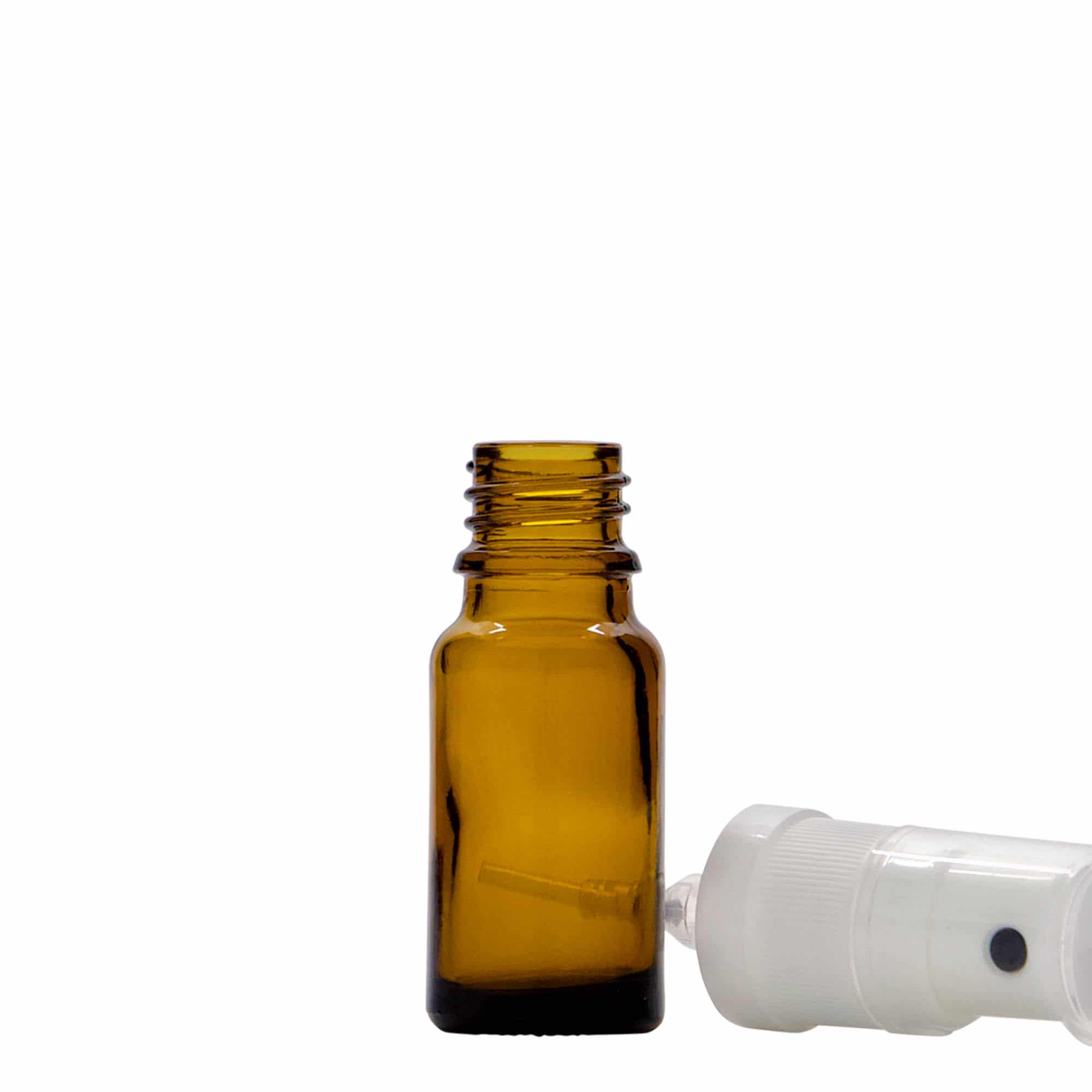 Medicinska flaša sa raspršivačem 10 ml, staklo, smeđa, otvor: DIN 18