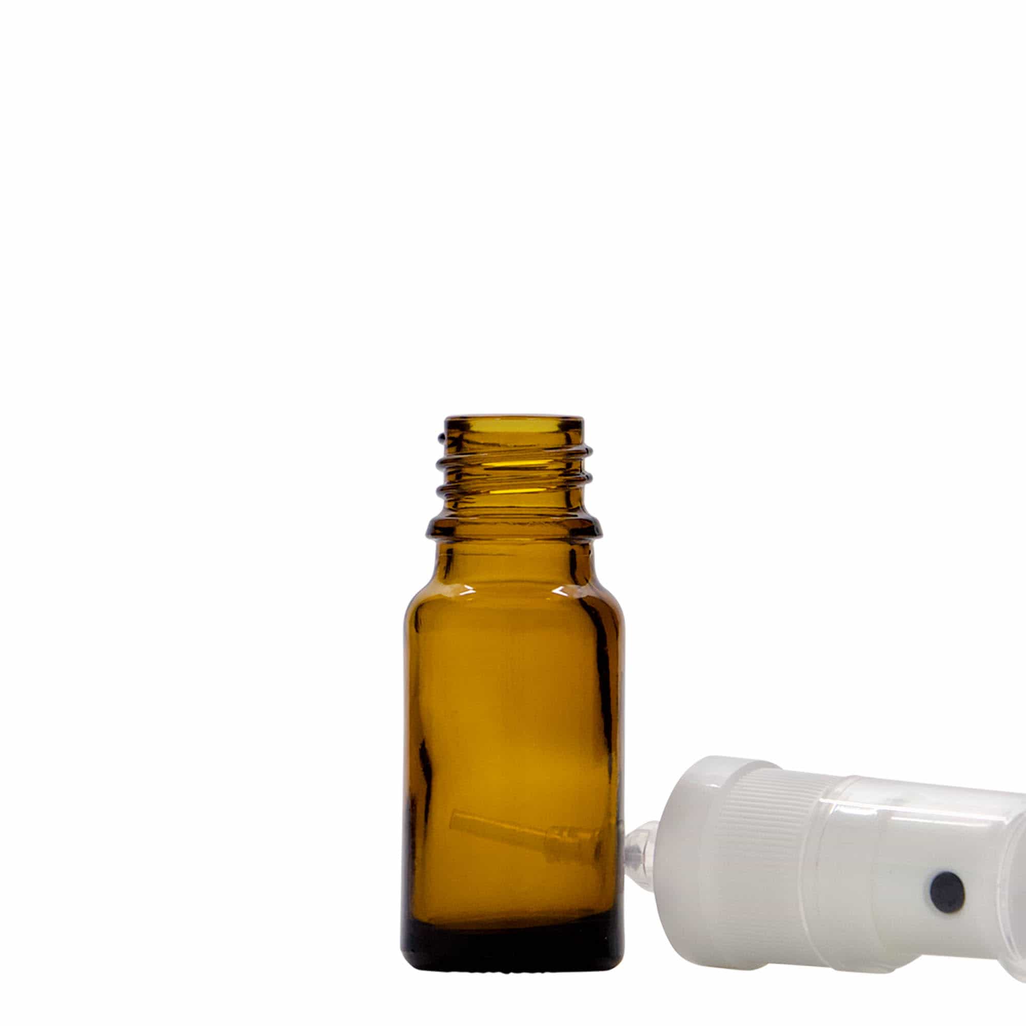 10 ml bočica za prskanje, medicinska, staklena, smeđa, grlo: DIN 18 10 ml bočica za prskanje, medicinska, staklena, smeđa, grlo: DIN 18