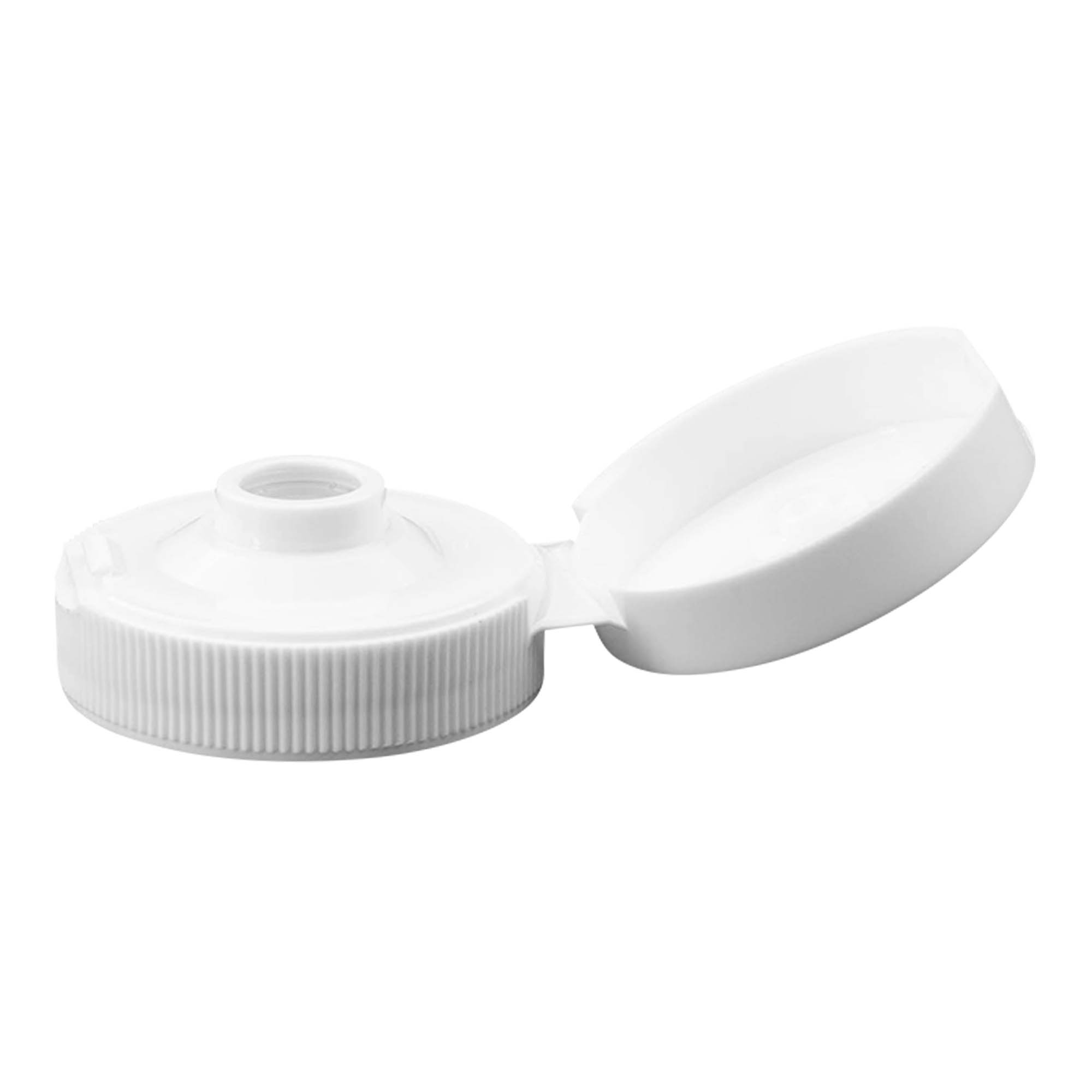 Zakrivni poklopac s navojem, preklopni šarnir, PP-plastika, bijela, za grlo: 38/400