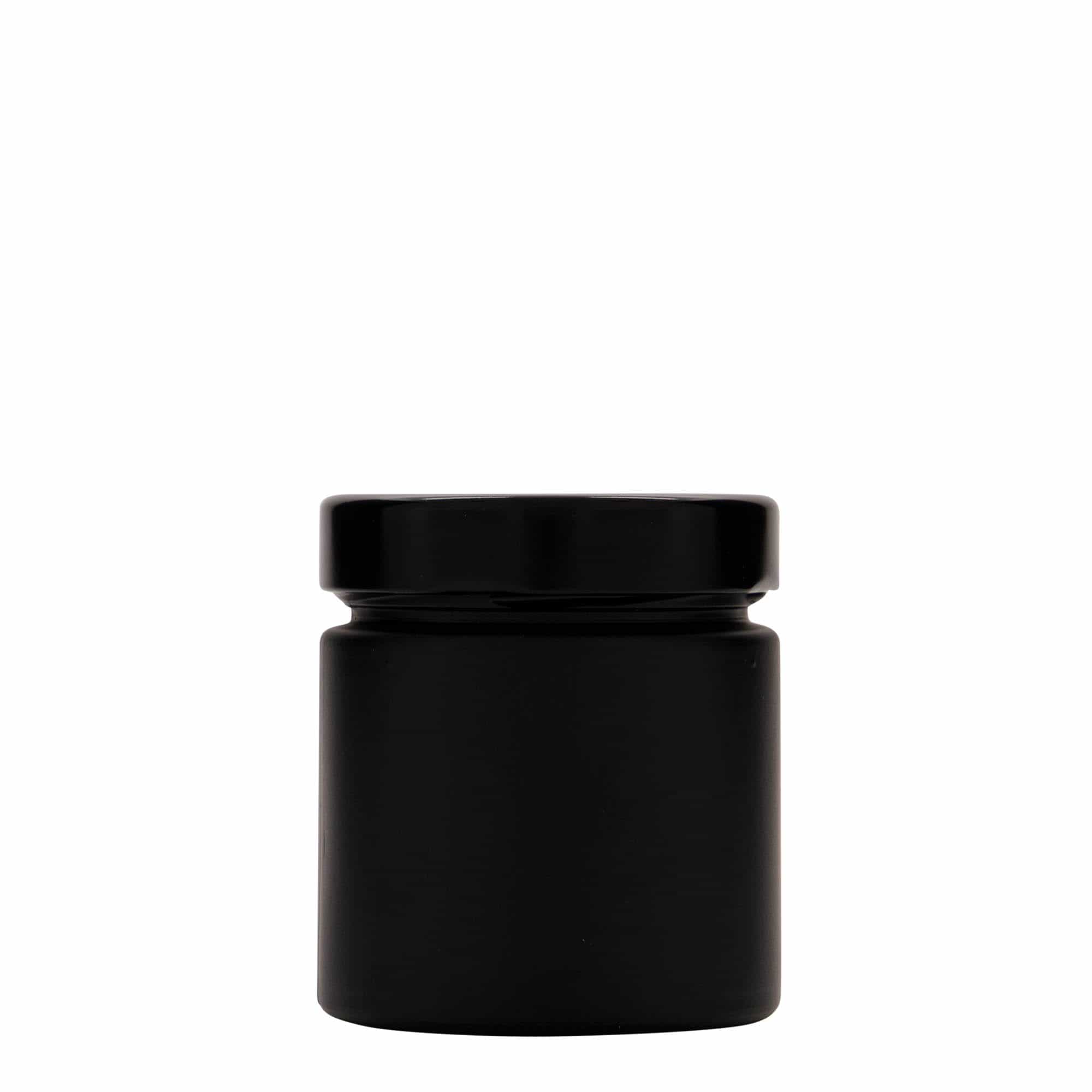 Okrugla staklenka 220 ml 'Aurora', crna, otvor: Deep-Twist-Off (DTO 66)