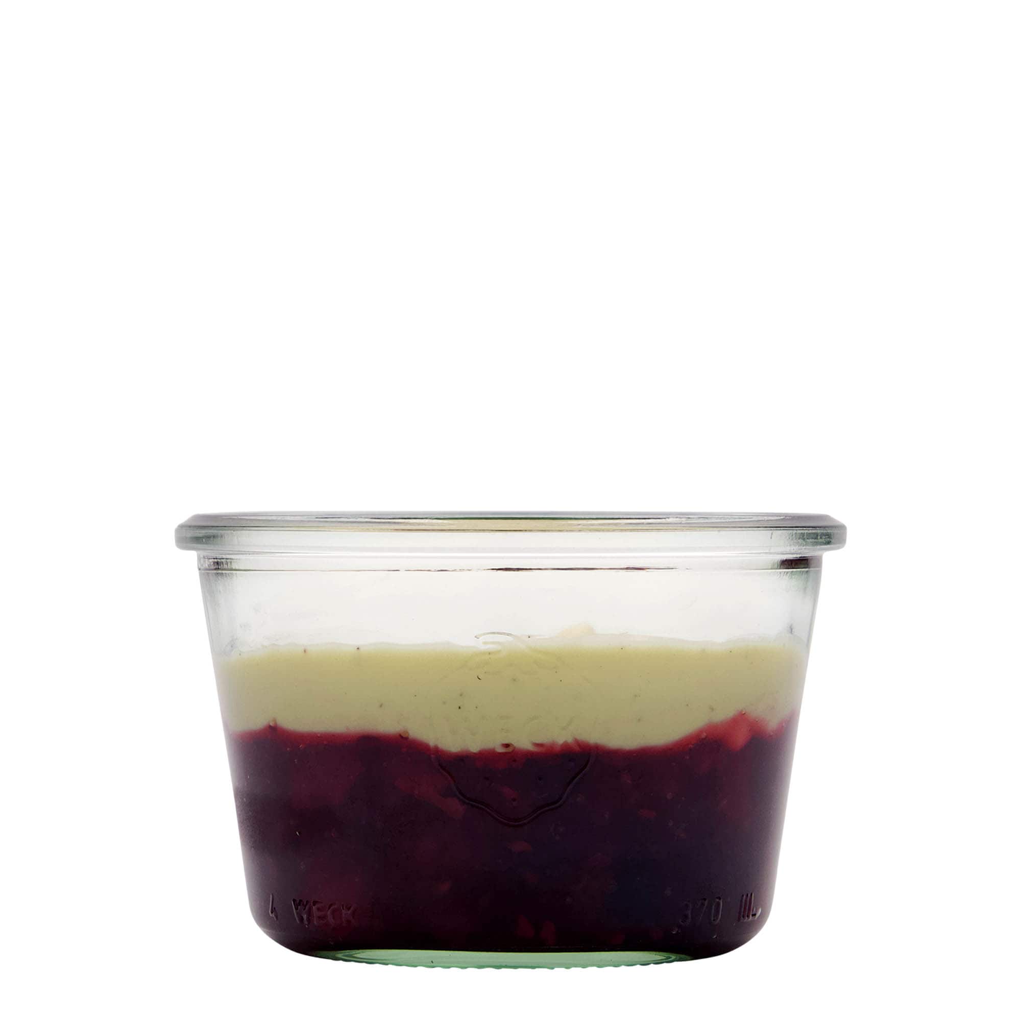 370 ml WECK-staklena tegla za prevrnuti, otvor: okrugli rub