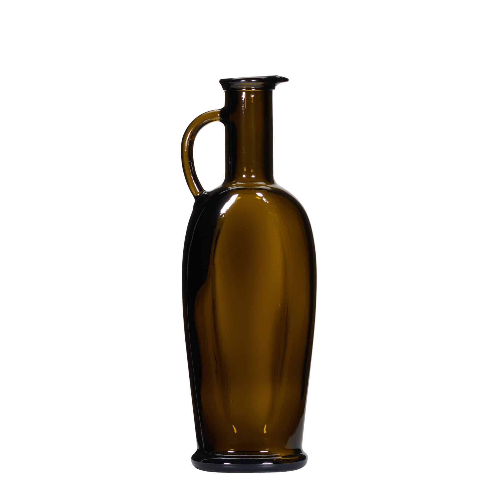 Staklena flaša 250 ml 'Eleganta', ovalna, antikno zelena, otvor: Pluto Staklena flaša 250 ml 'Eleganta', ovalna, antikno zelena, otvor: Pluto