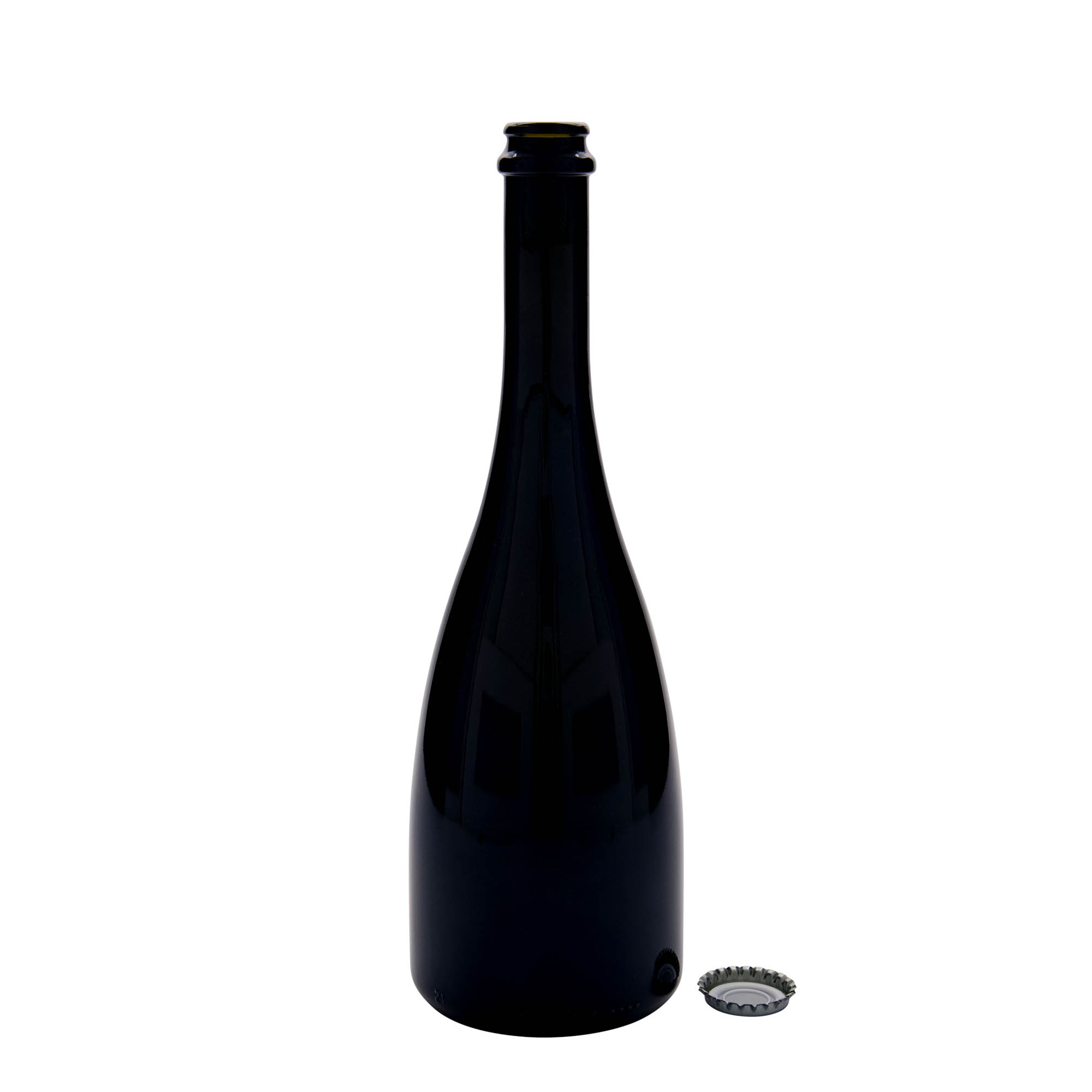 750 ml boca za pivo/šampanjac 'Tosca', staklo, antikno zeleno, otvor: krunski čep