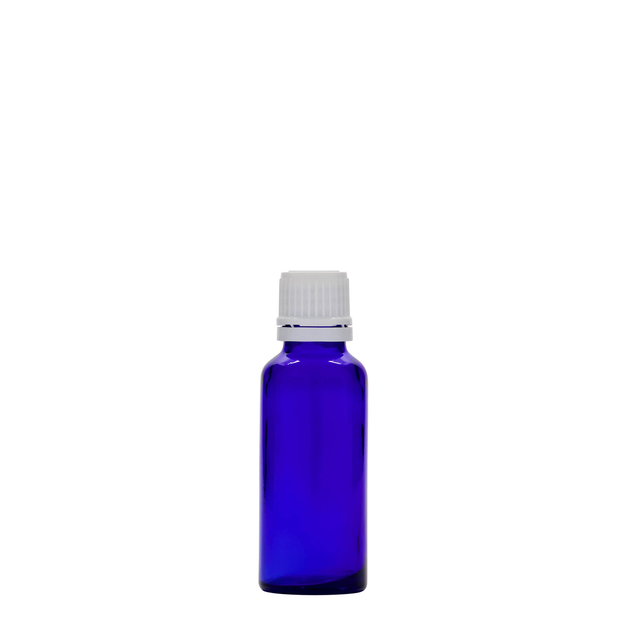 30 ml medicinska bočica, staklo, kraljevsko plava, grlo: DIN 18 30 ml medicinska bočica, staklo, kraljevsko plava, grlo: DIN 18