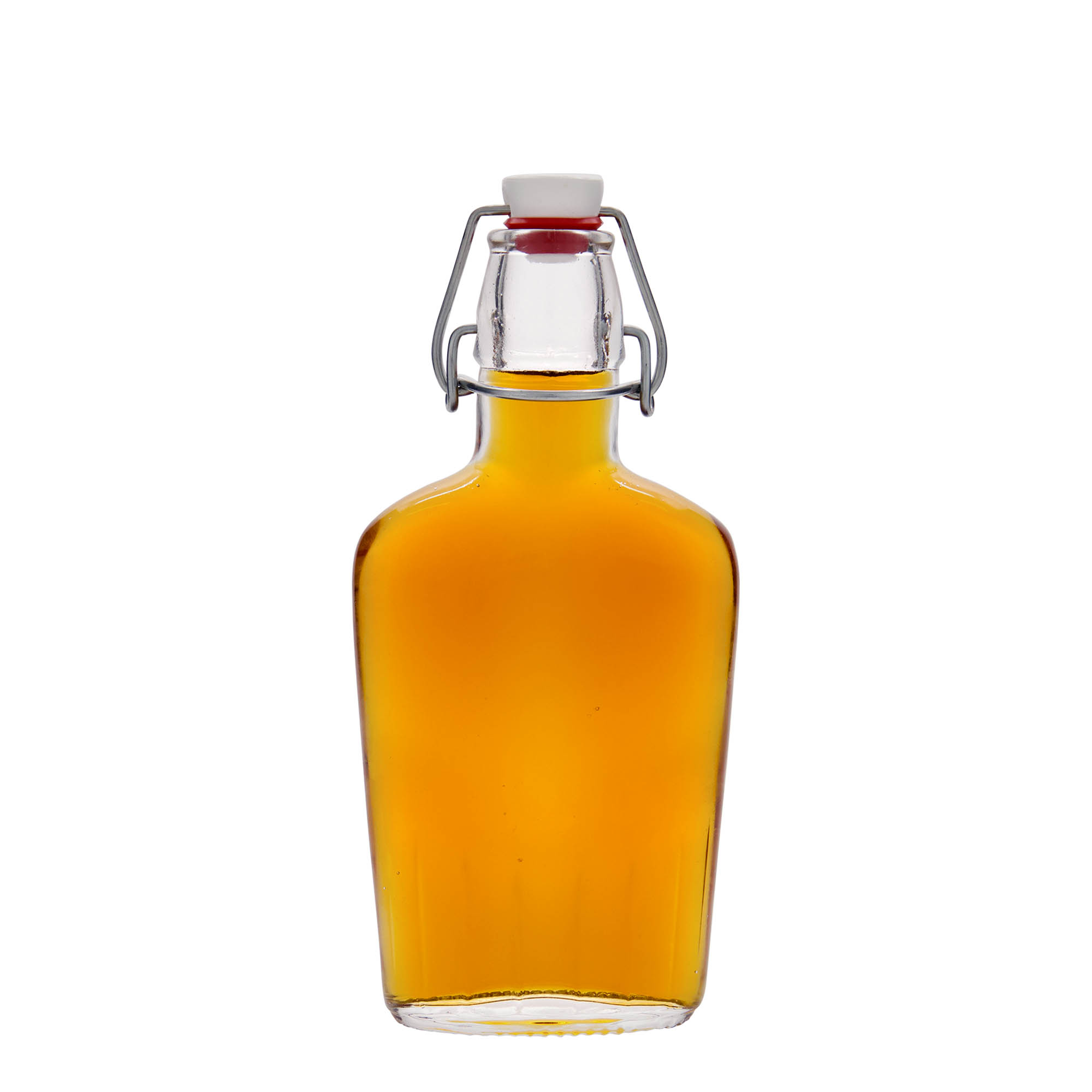 250 ml staklena boca 'Fiaschetta', ovalna, grlo: zatvarač s kopčom 250 ml staklena boca 'Fiaschetta', ovalna, grlo: zatvarač s kopčom