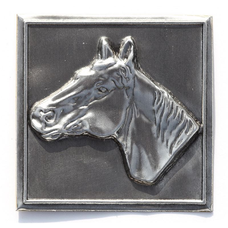 Limena etiketa 'Konj', kvadratna, metal, srebrna Limena etiketa 'Konj', kvadratna, metal, srebrna