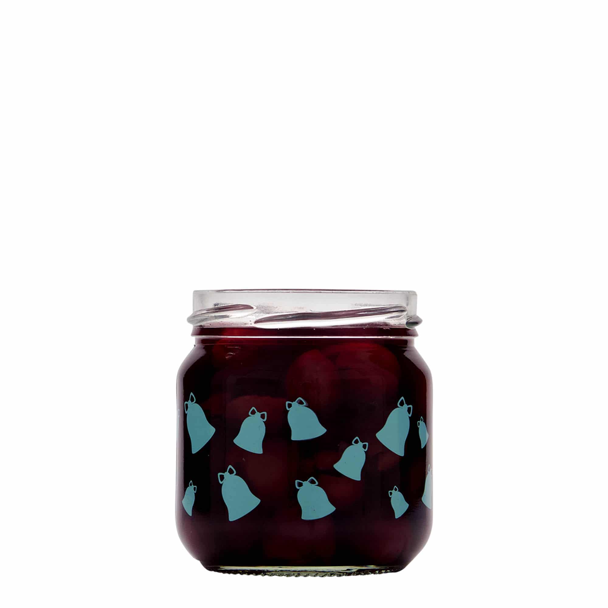 Okrugla staklenka 212 ml, motiv: Zvonce, zvona, otvor: Twist-Off (TO 66)