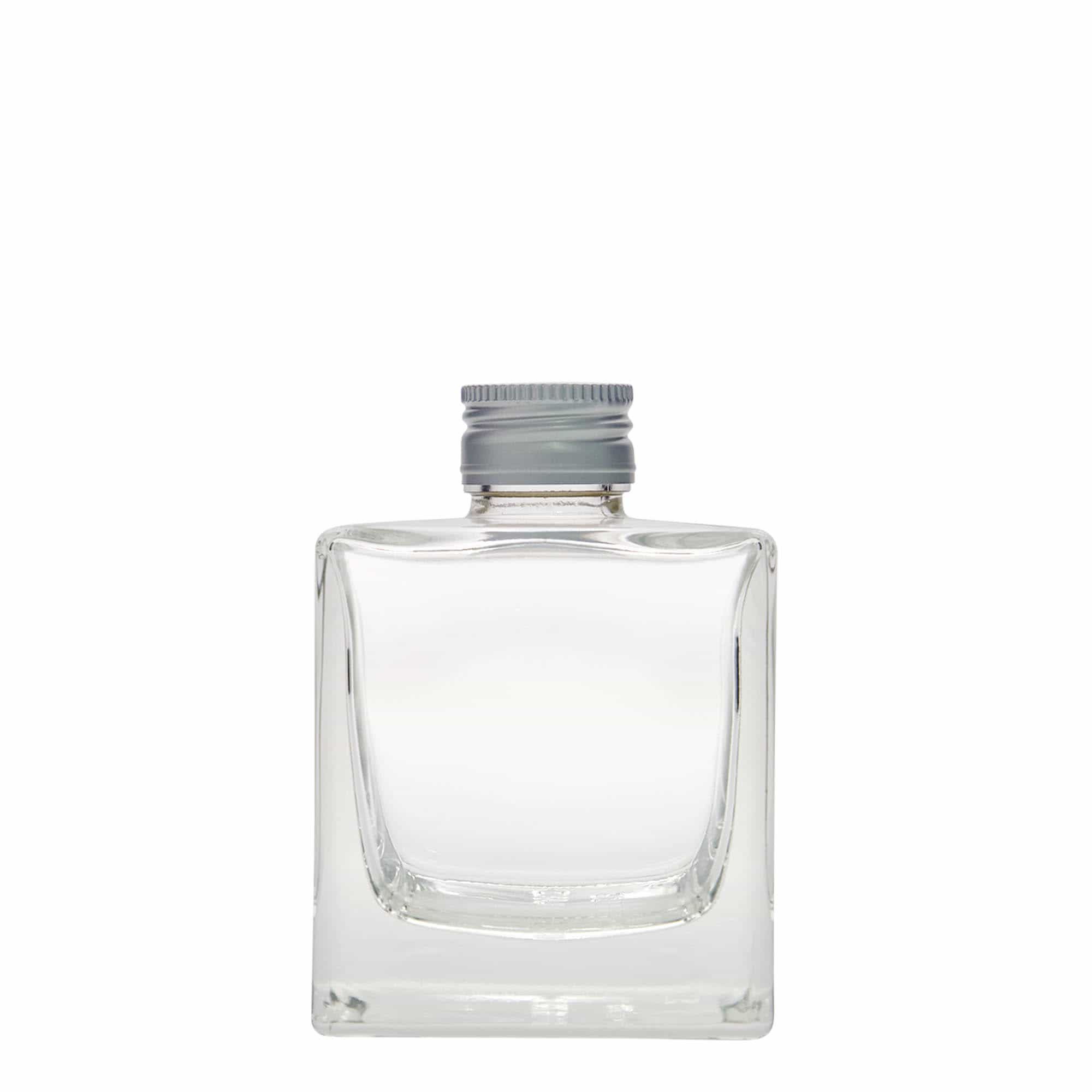 Staklena flaša 200 ml 'Cube', kvadratna, otvor: PP 28 Staklena flaša 200 ml 'Cube', kvadratna, otvor: PP 28