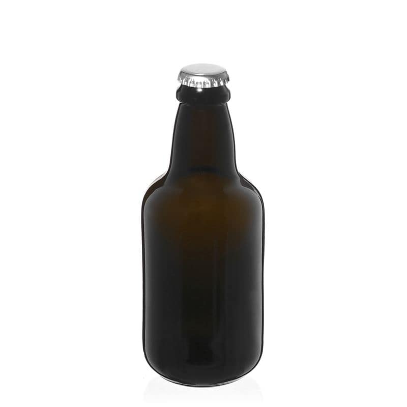Flaša za pivo 330 ml 'Era', staklo, antikno zelena, otvor: Krunski čep