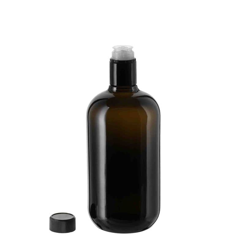 Flaša za sirće/ulje 750 ml 'Biolio', staklo, antikno zelena, otvor: DOP