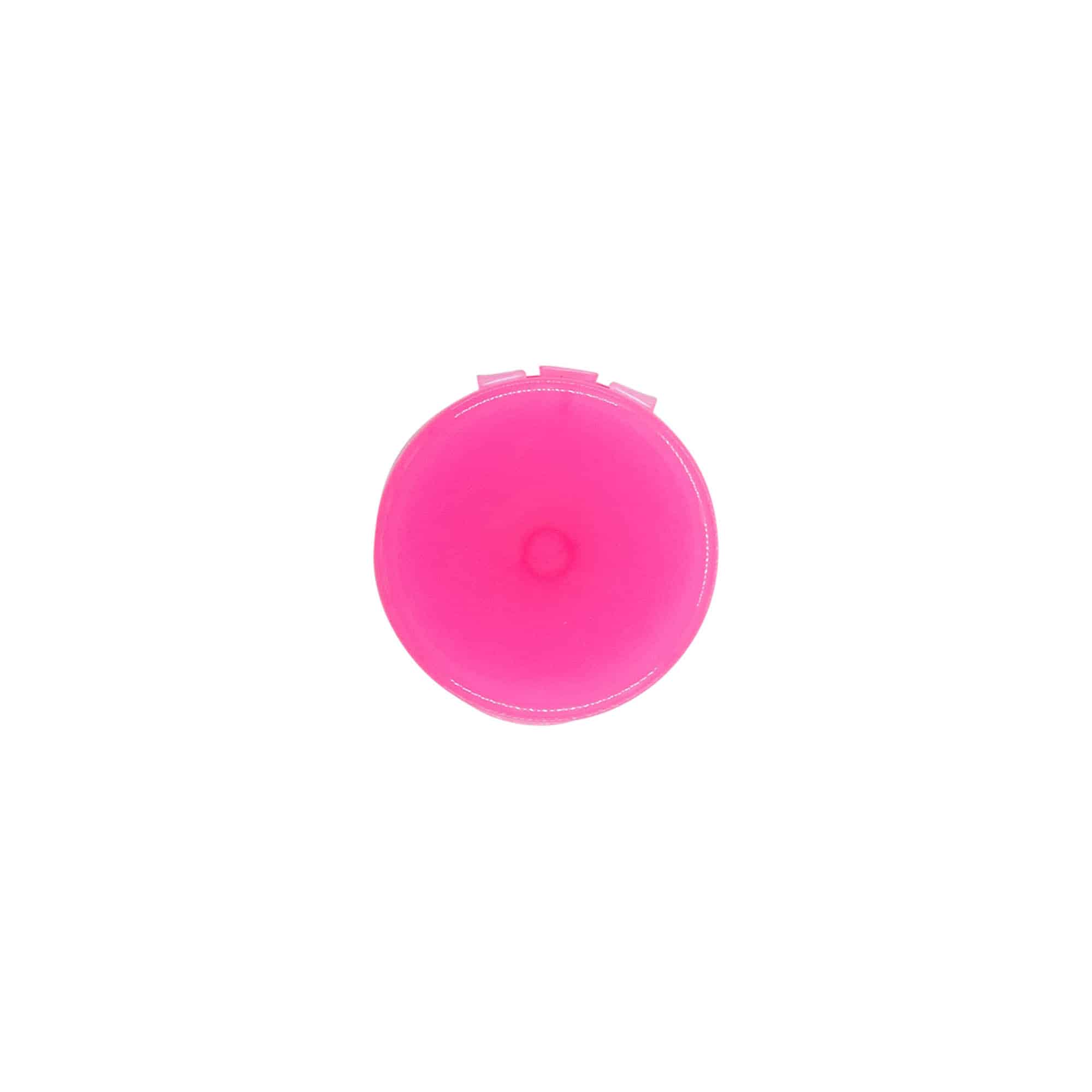 Navojni poklopac s preklopnom šarkom, PP-plastika, roze, za grlo: 24/410