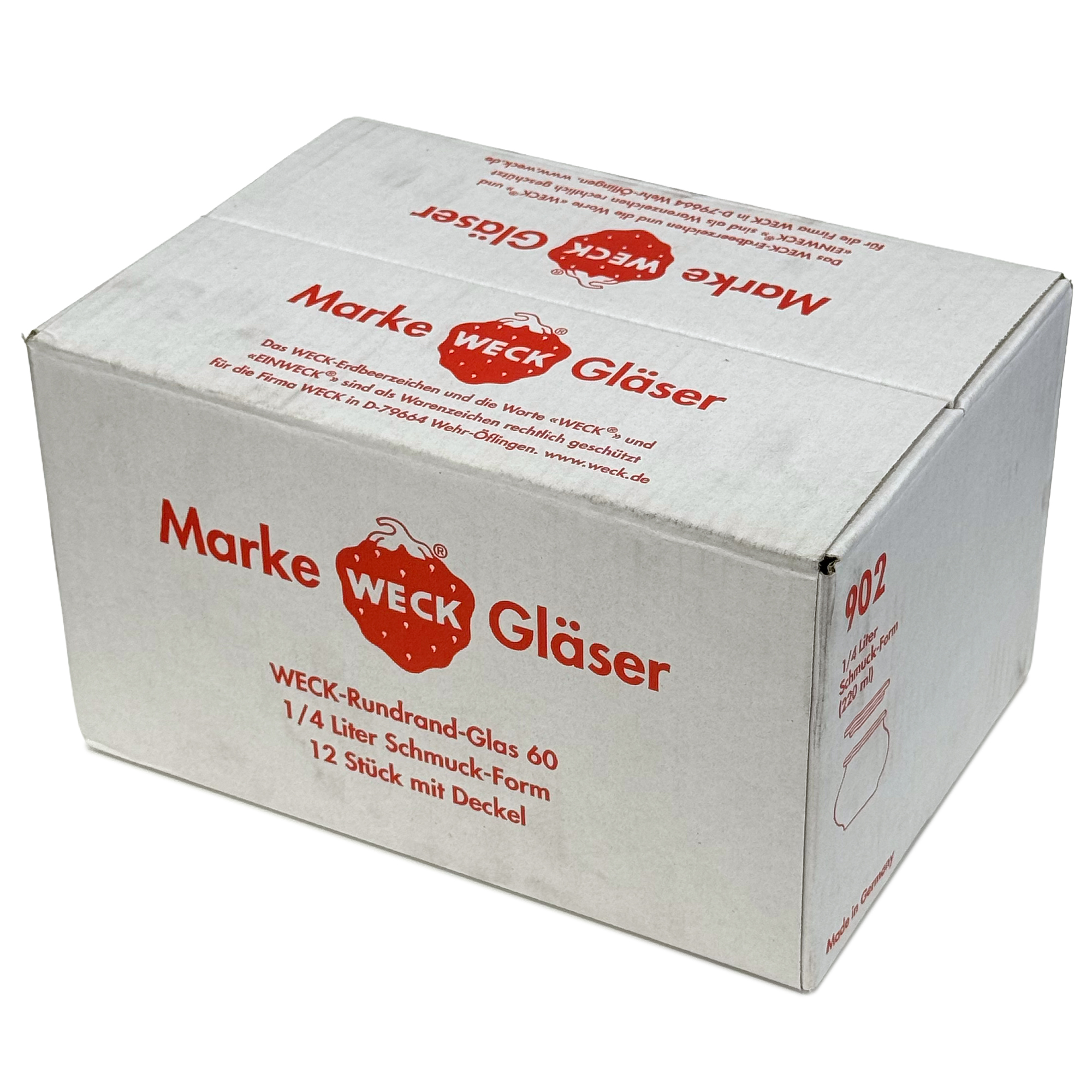 6x 220 ml WECK ukrasna tegla sa staklenim poklopcem RR 60