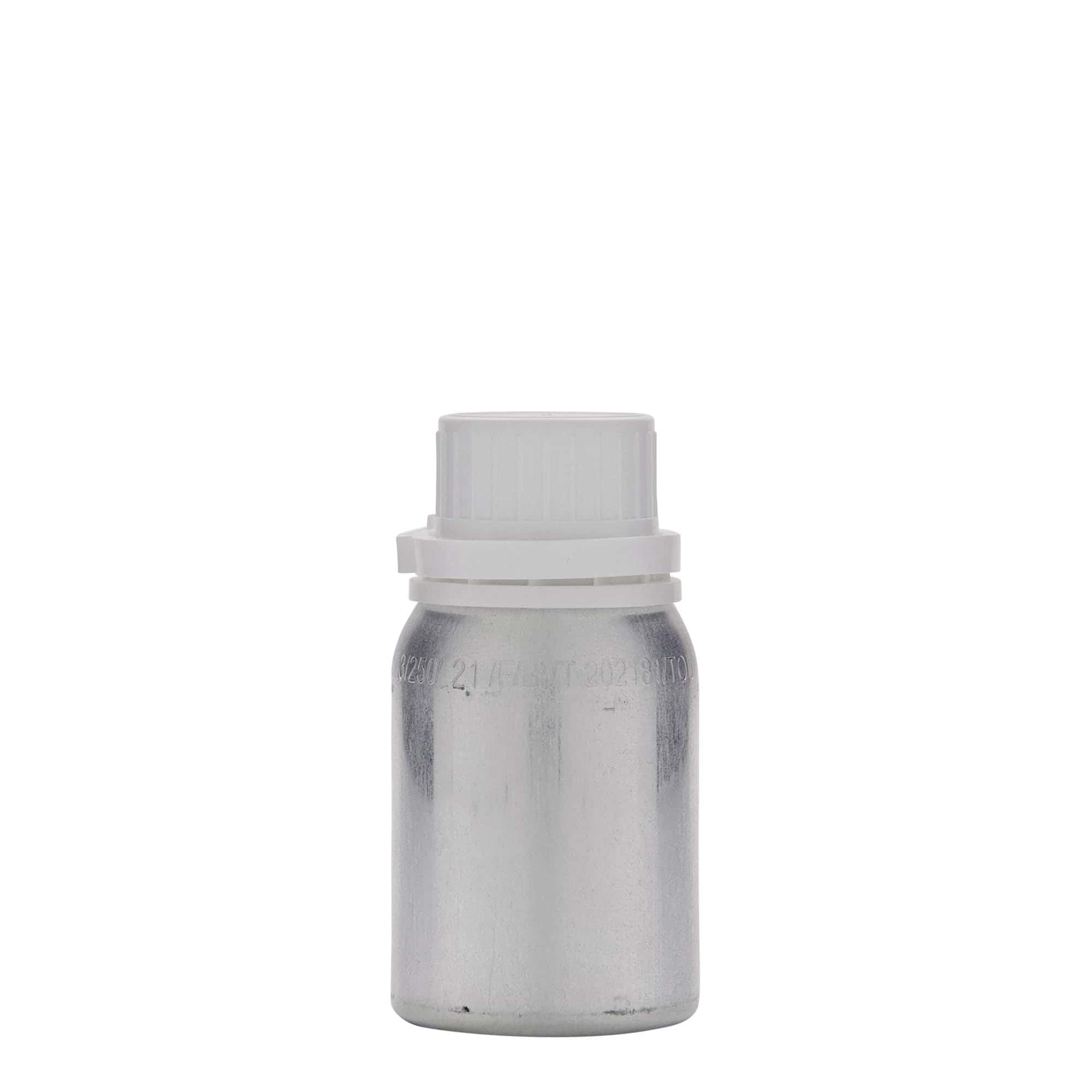 125 ml aluminijska boca, metal, srebrna, grlo: DIN 32