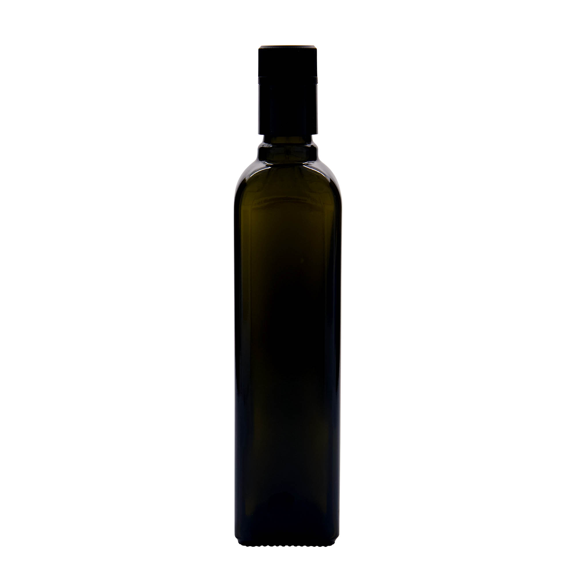 500 ml boca za ocat/ulje „Quadra“, staklo, kvadratna, antikno zelena, grlo: DOP