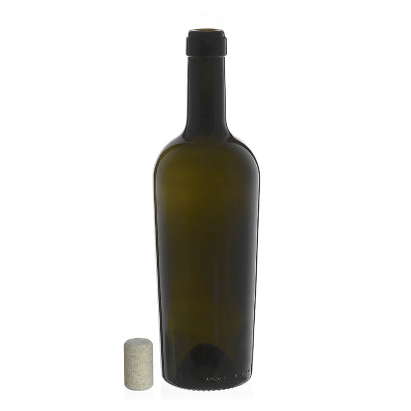 750 ml vinska boca 'Imperiale', antikno zelena, grlo: pluta