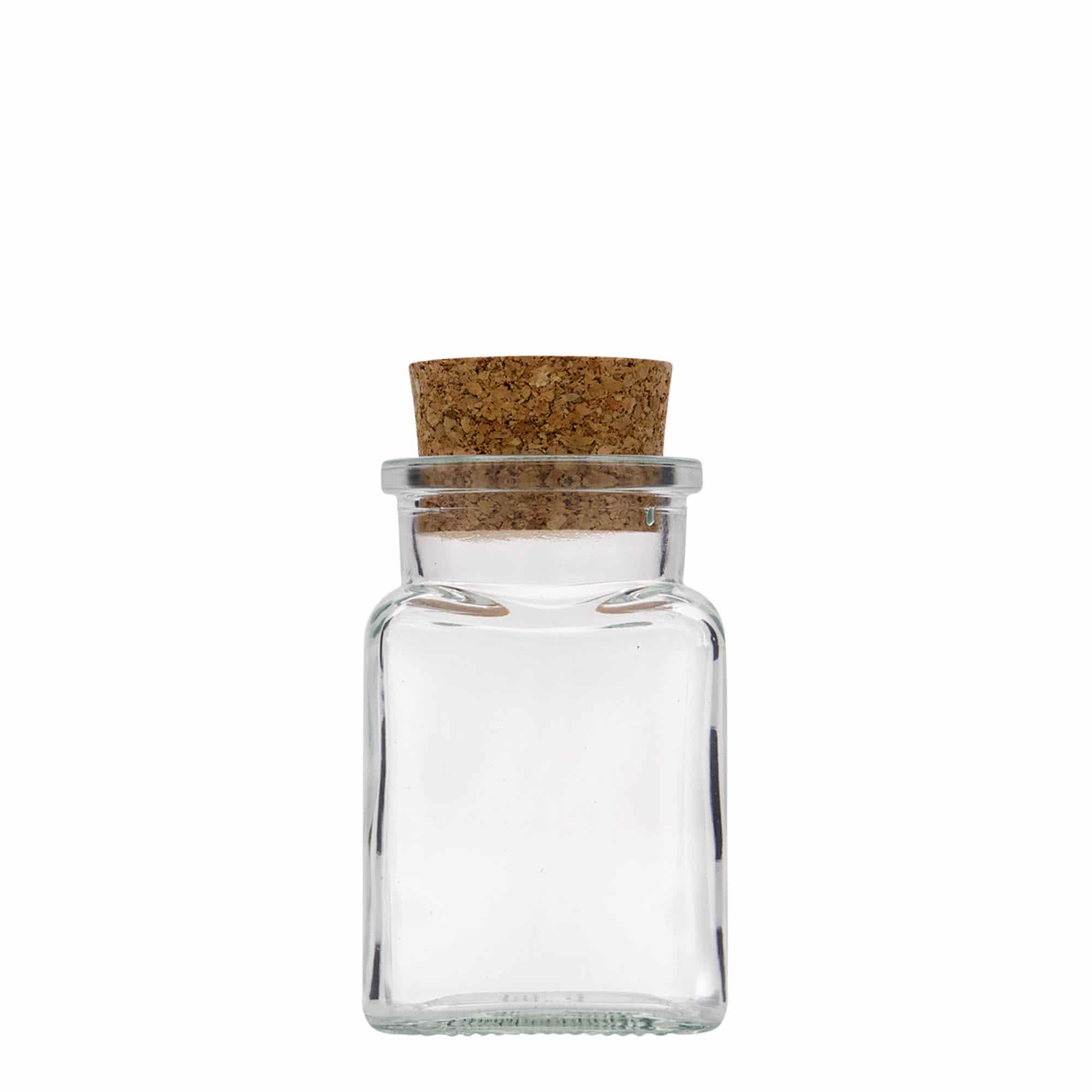 Staklenka sa plutom 150 ml, kvadratna, otvor: Pluto