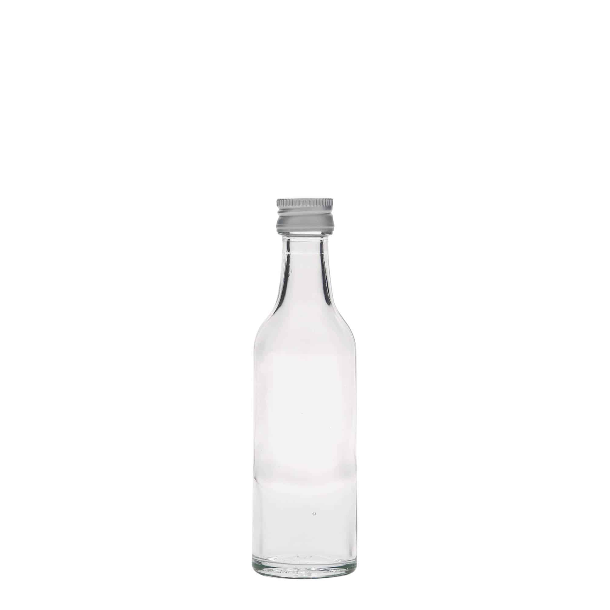 Staklena flaša sa ravnim vratom 50 ml, otvor: PP 28