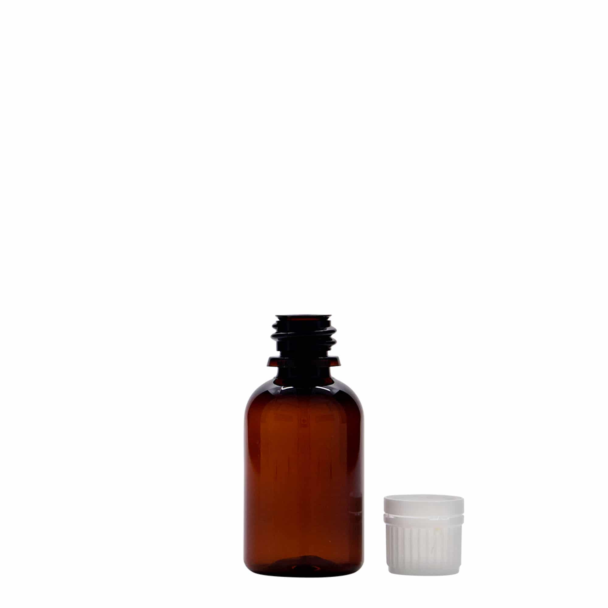 30 ml PET-liječnička bočica „Easy Living“, smeđa, plastika, grlo: DIN 18