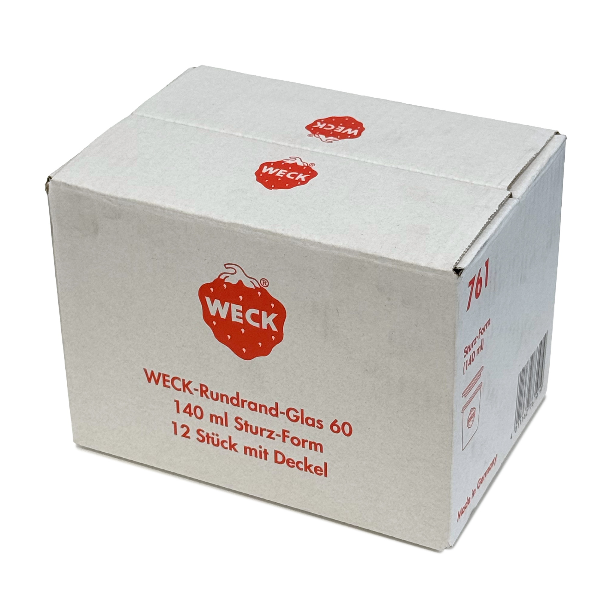 12x 140 ml WECK staklenka za preokretanje sa staklenim poklopcem RR 60