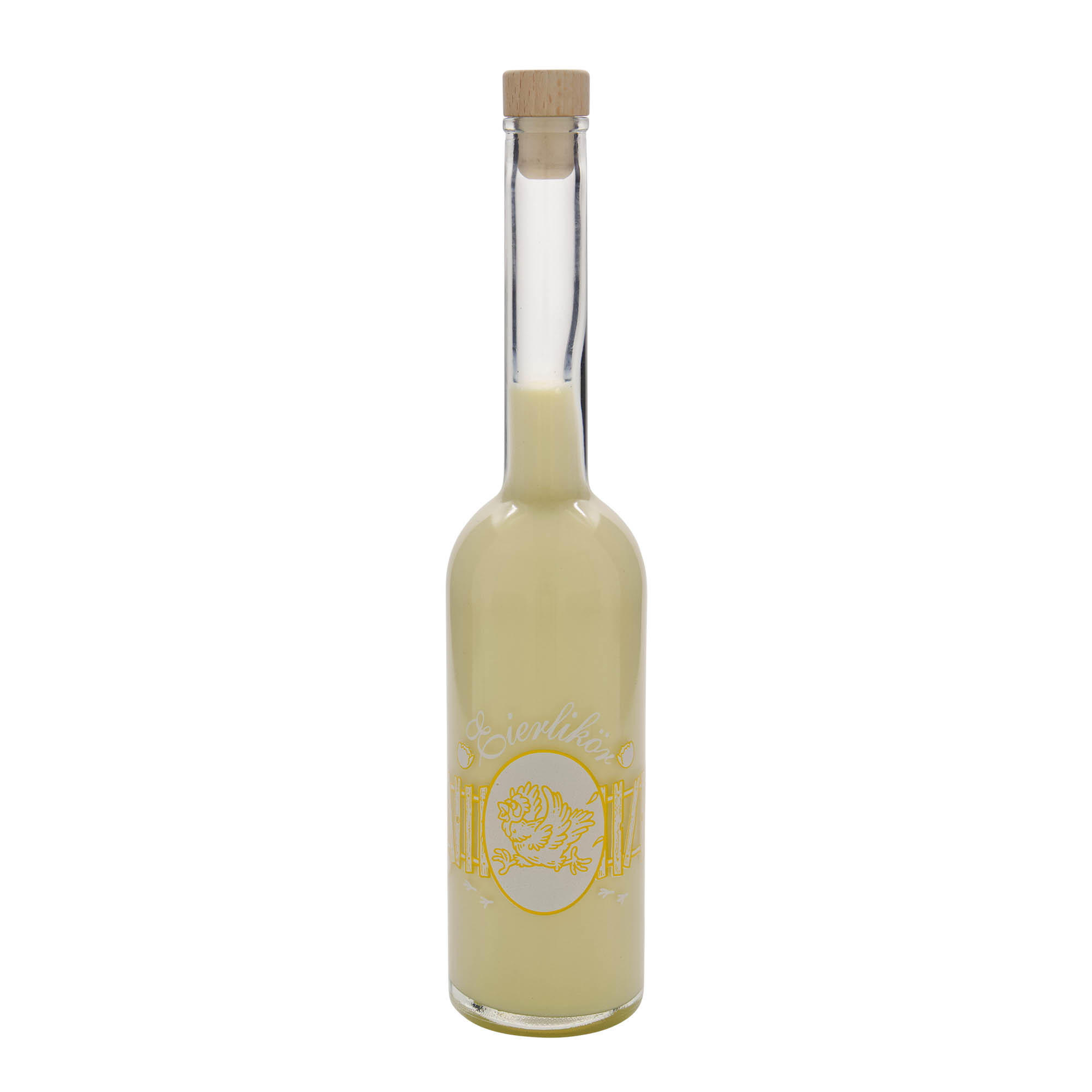 500 ml staklena boca 'Opera', motiv: liker od jaja, grlo: pluta