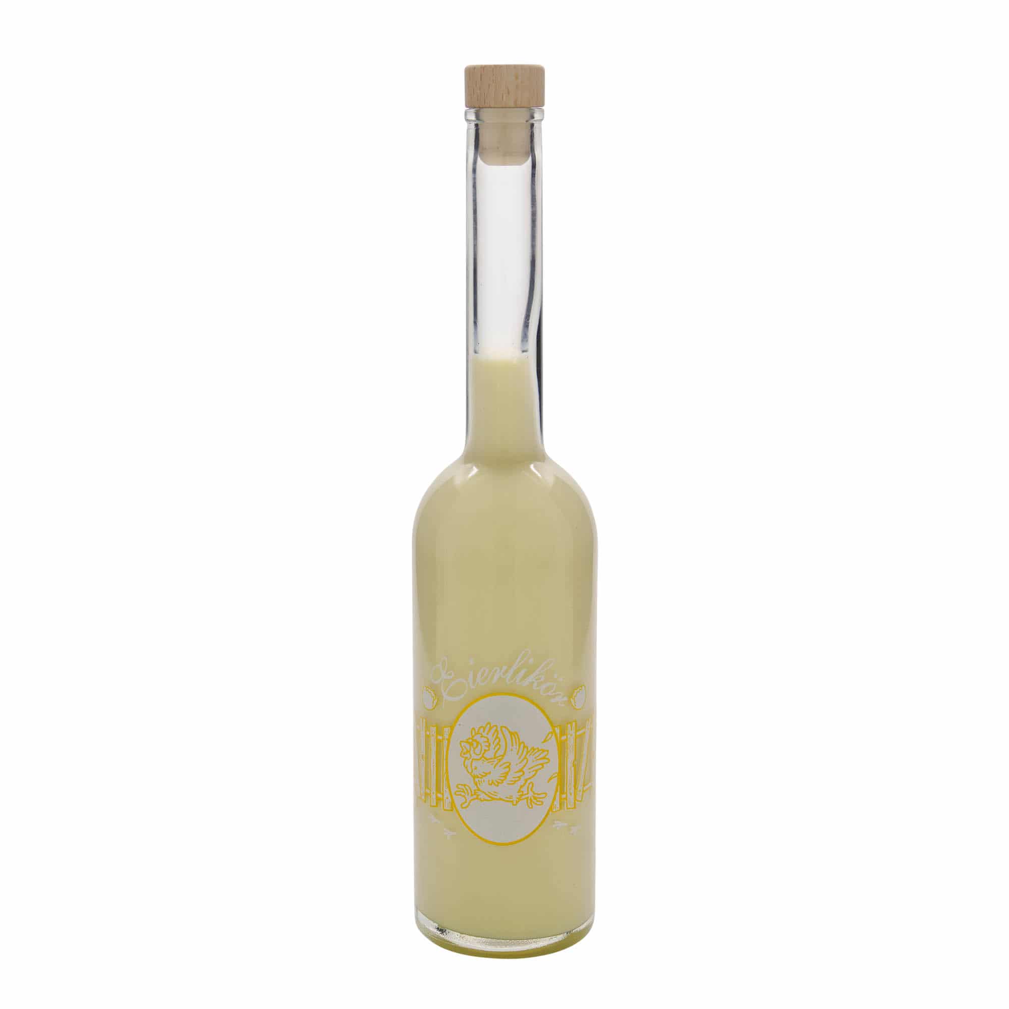500 ml staklena boca „Opera“, motiv: liker od jaja, grlo: pluta