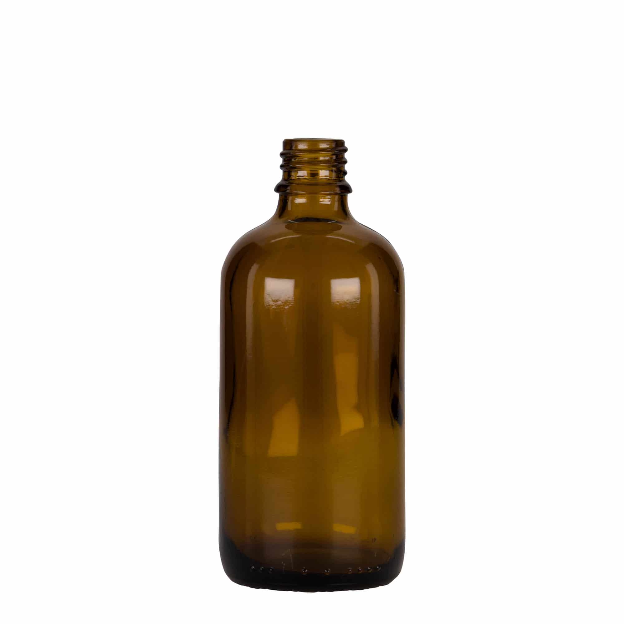 Medicinska flaša sa pipetom 100 ml, staklo, smeđe-crna, otvor: DIN 18