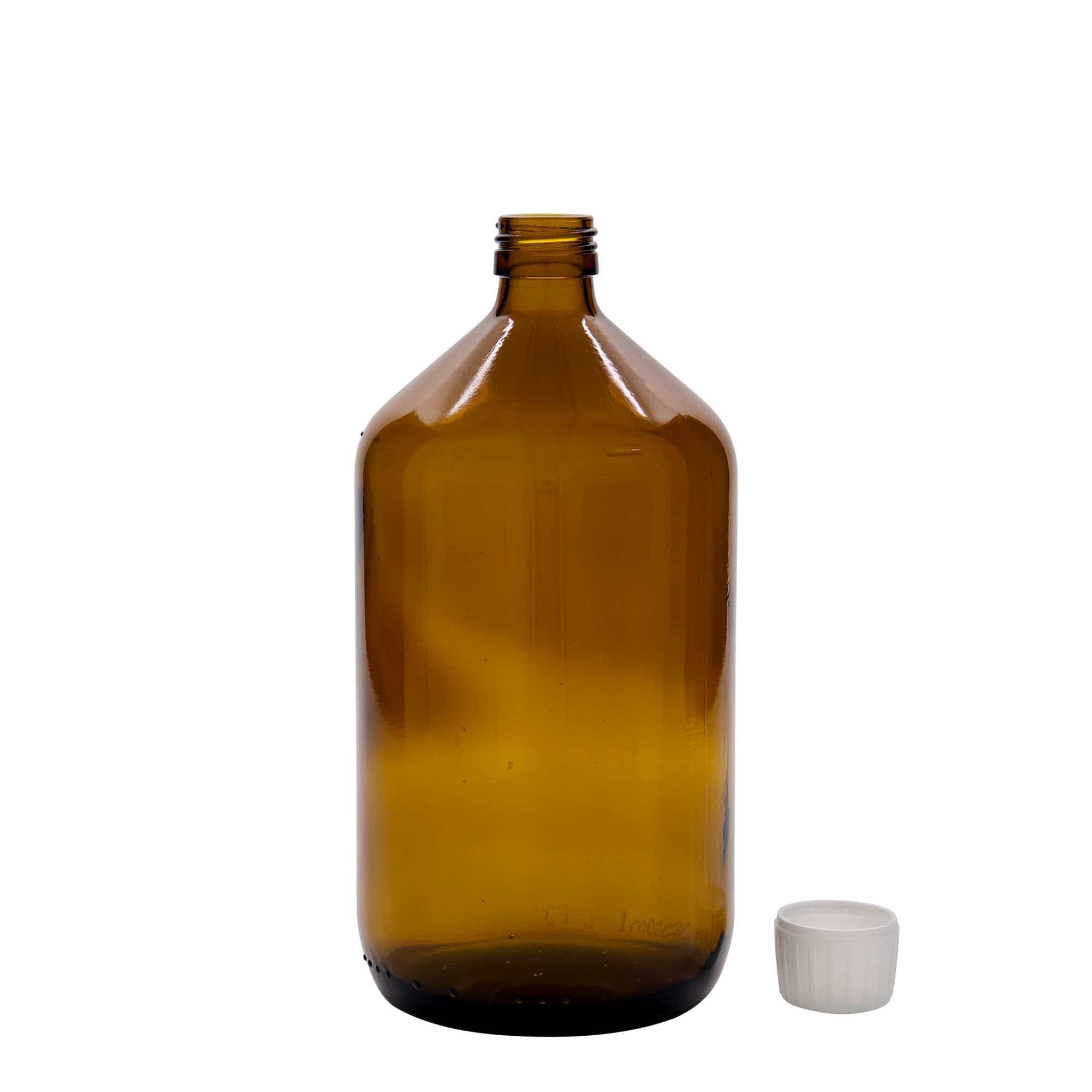Medicinska flaša 1.000 ml, smeđa, staklo, otvor: PP 28