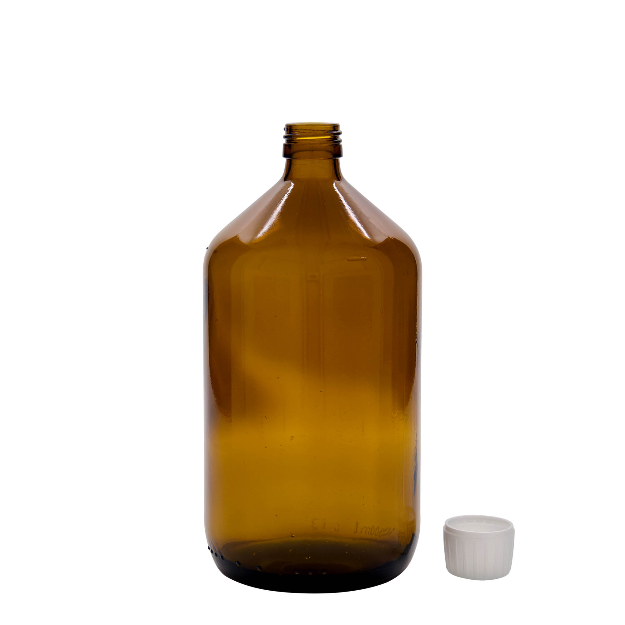 1.000 ml medicinska boca, smeđa, staklo, grlo: PP 28 1.000 ml medicinska boca, smeđa, staklo, grlo: PP 28