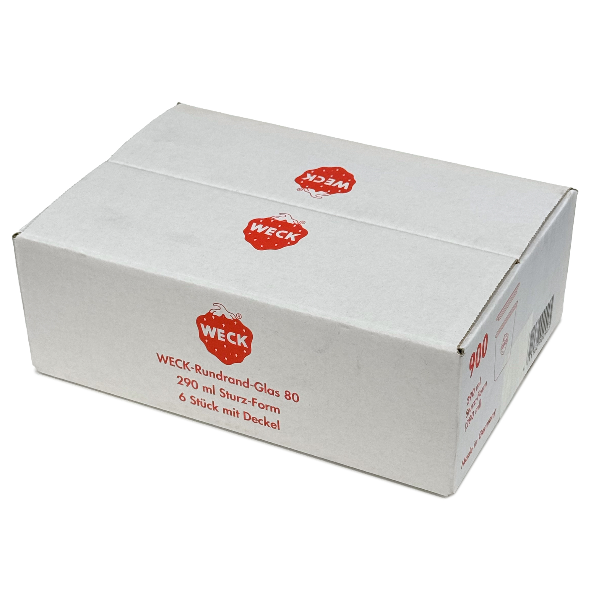 6x 290 ml WECK staklenka za preokretanje visoka sa staklenim poklopcem RR 80