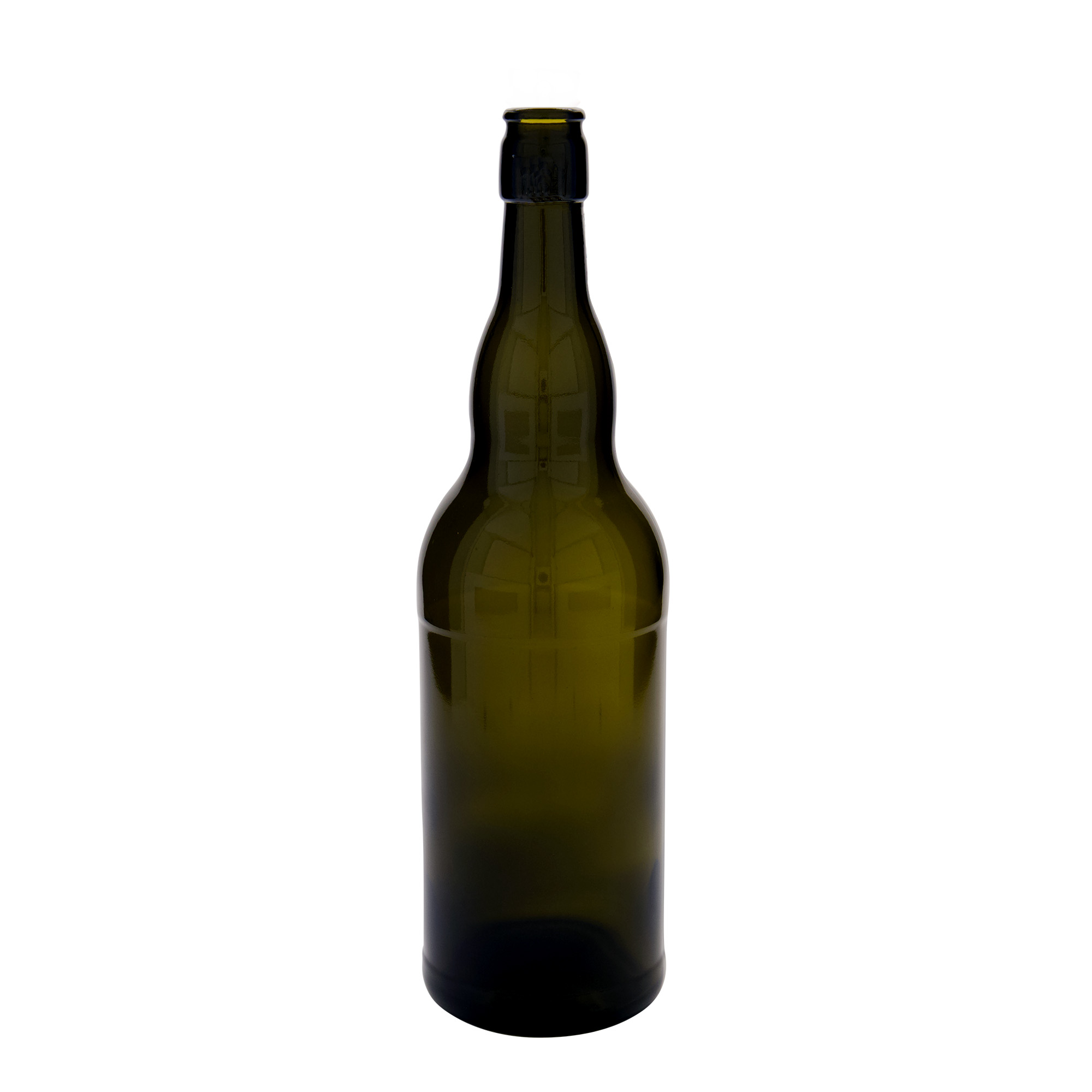 1.000 ml boca piva Belgija, staklo, antikno zeleno, otvor: zatvarač sa kopčom