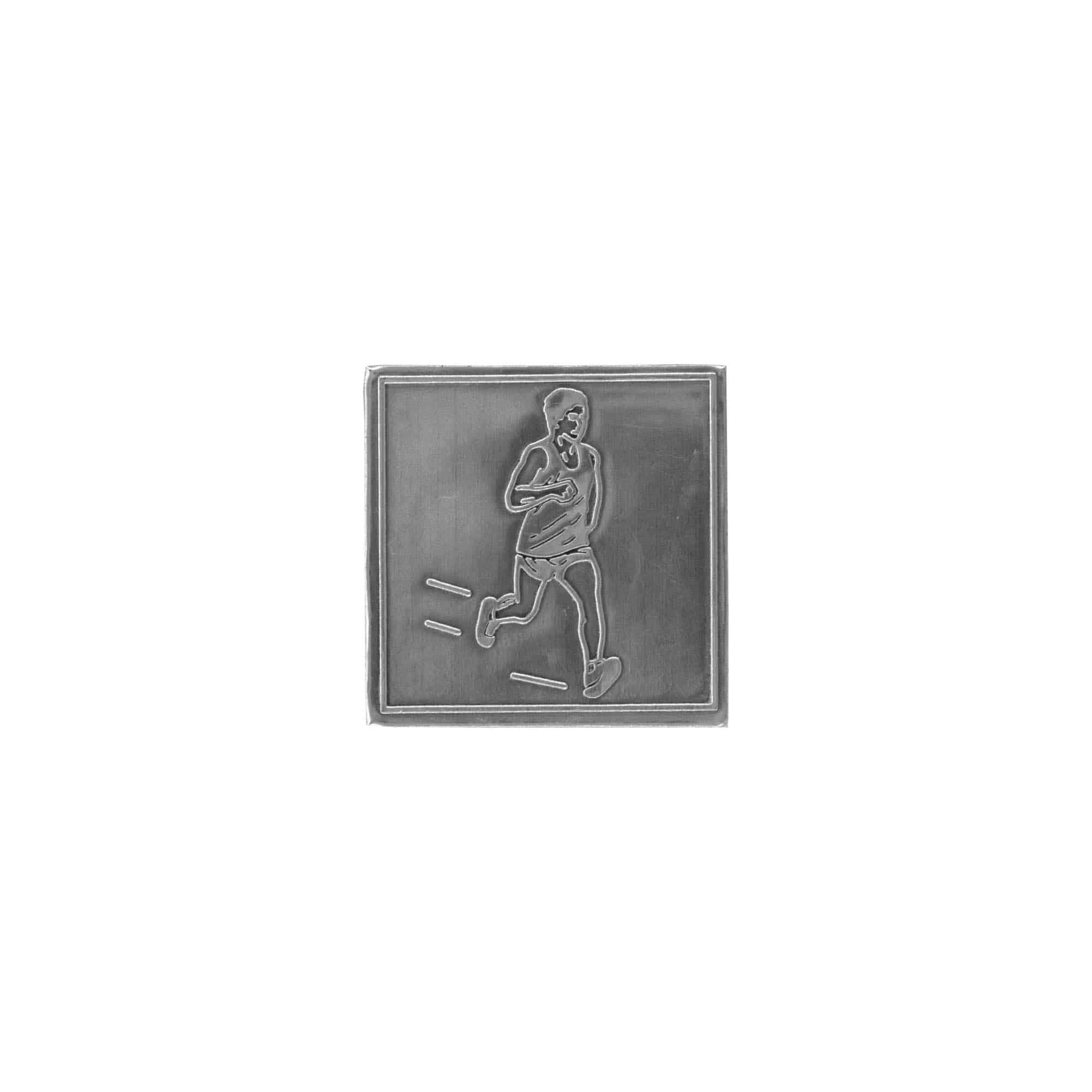 Kalajna etiketa 'Jogger', kvadratna, metalna, srebrna