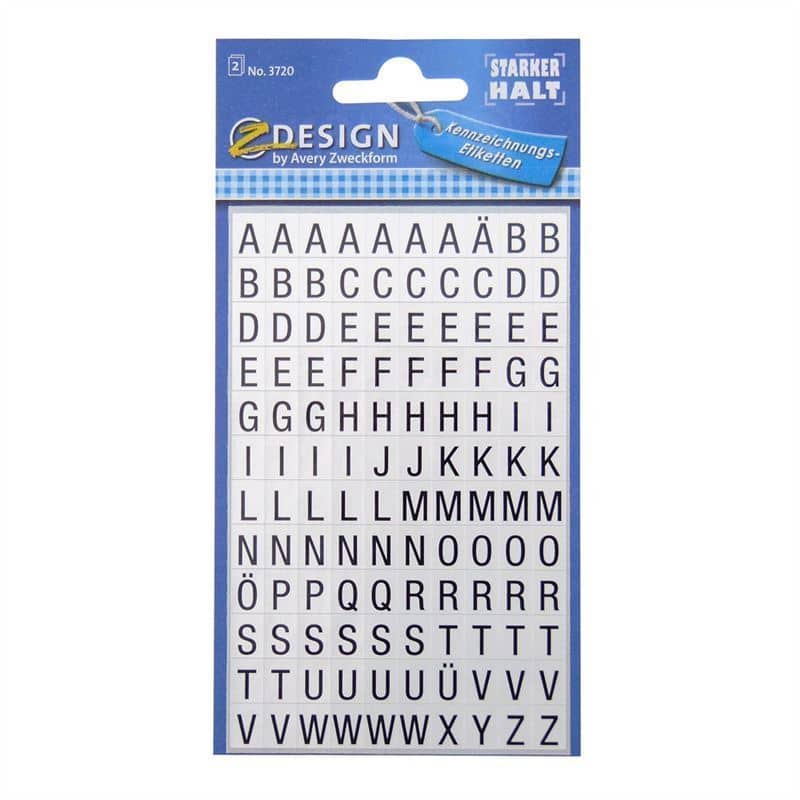 Naljepnice funkcionalnog oblika 'Abeceda', plastika, crna Naljepnice funkcionalnog oblika 'Abeceda', plastika, crna