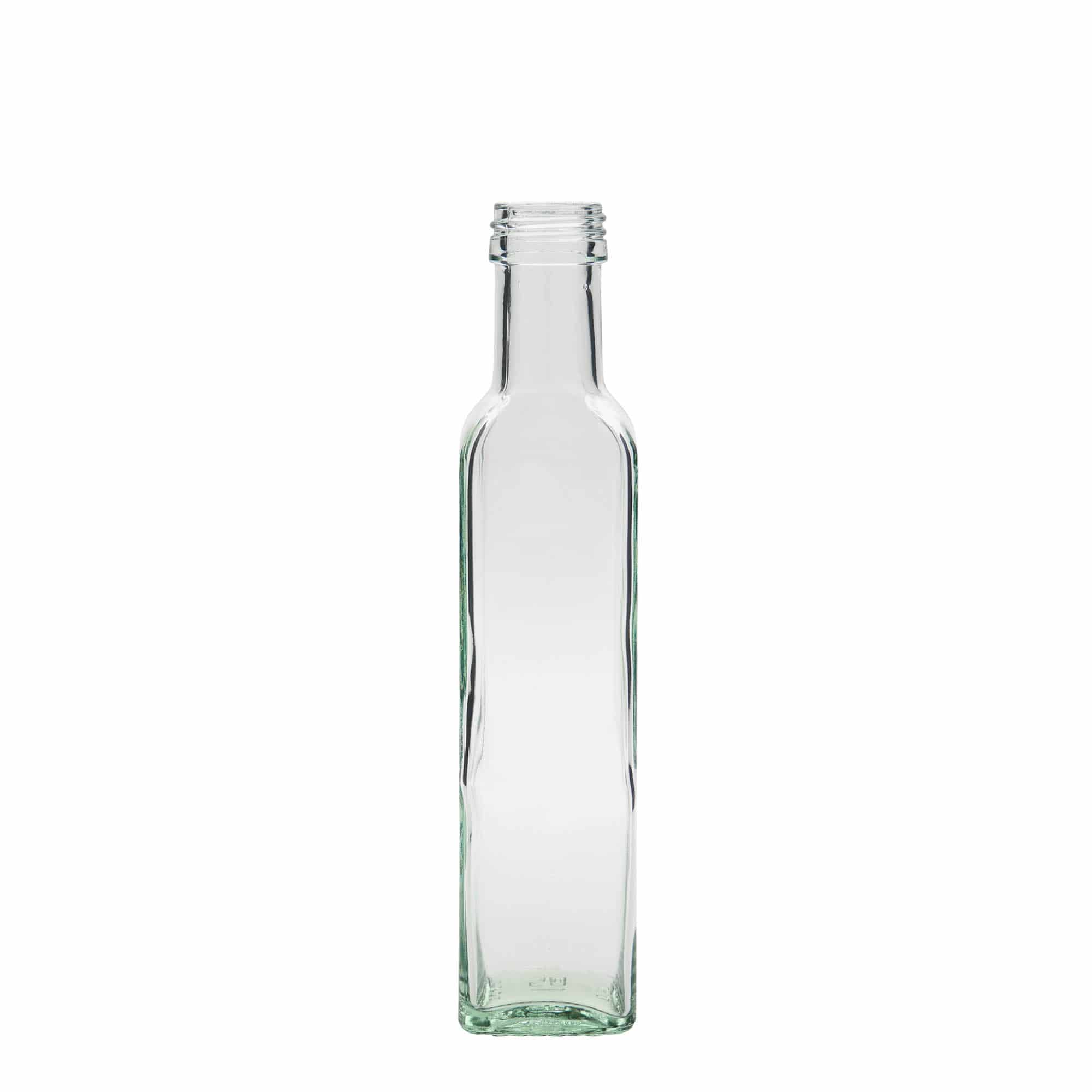 250 ml staklena boca „Marasca“, kvadratna, grlo: PP 31,5