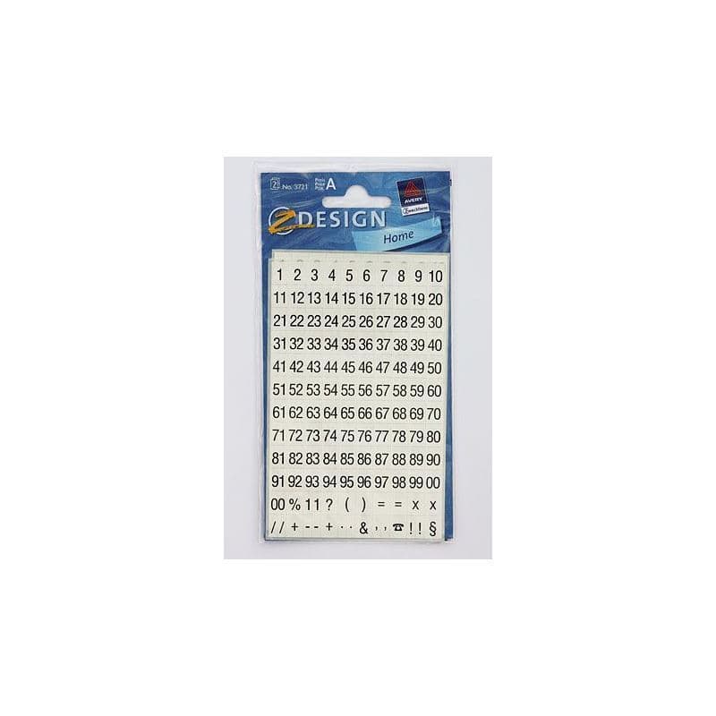 Zweckform naljepnice „Brojevi 1-99“, plastika, crne boje