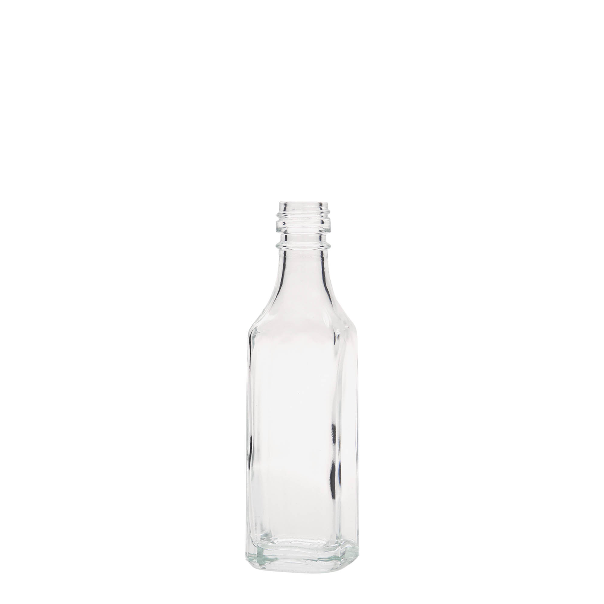 50 ml staklena boca 'Siena', četvrtasta, otvor: PP 18