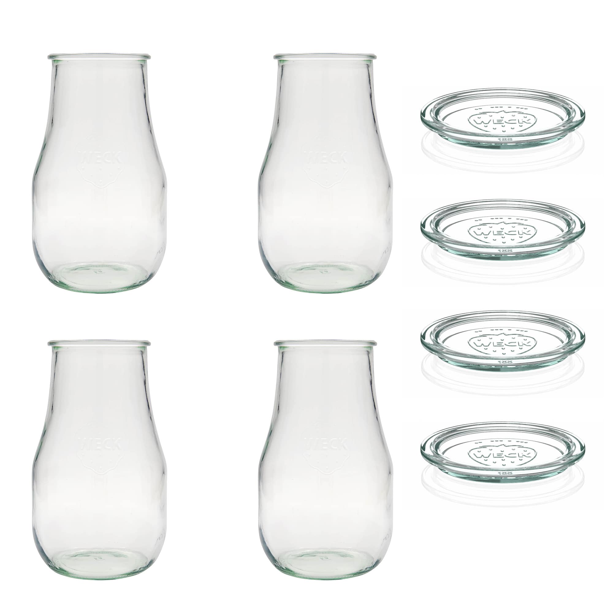 4x 2700 ml WECK staklo u obliku tulipana sa staklenim poklopcem RR 100