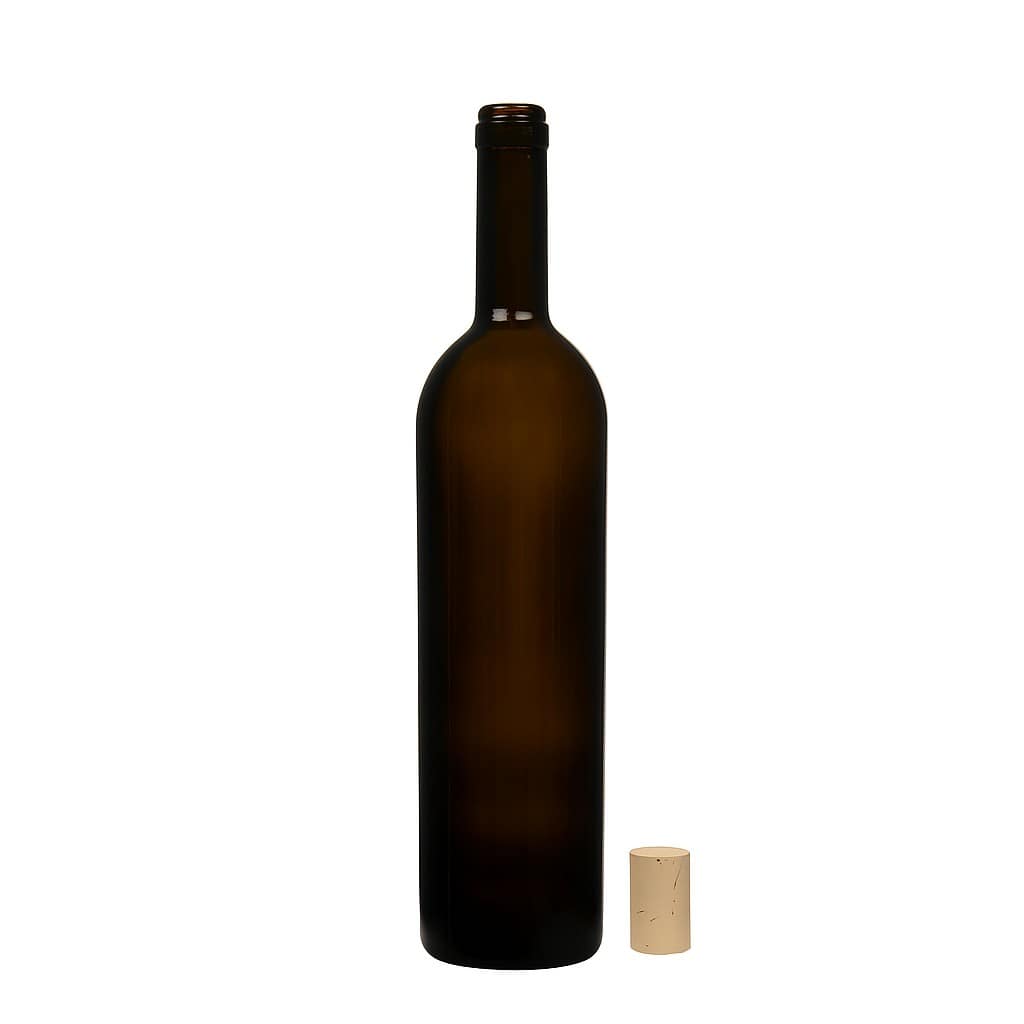 750 ml vinska boca „Liberty“, antikno zelena, grlo: pluta